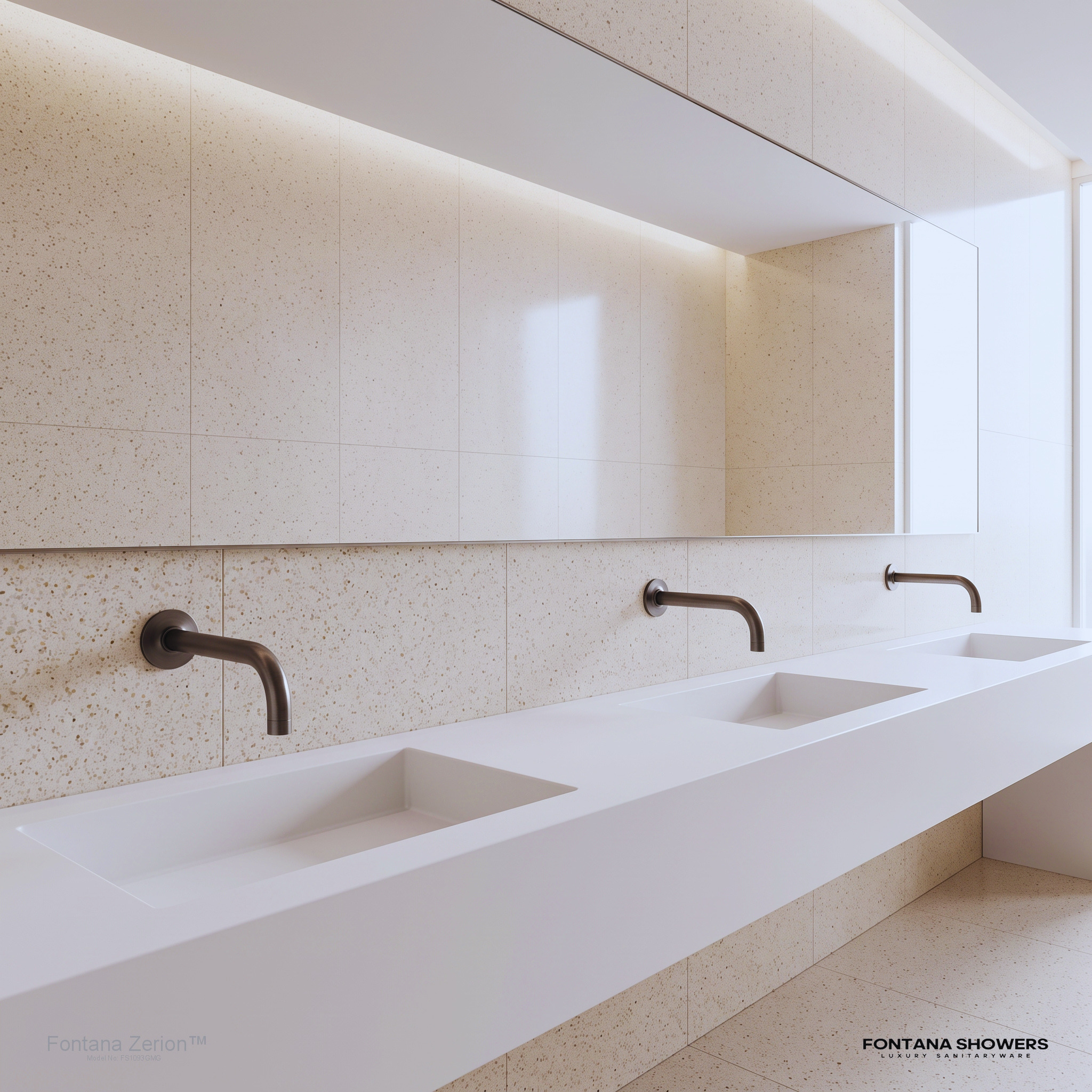 Fontana Zerion Gun Metal Gray Wall-Mounted Touchless Faucet