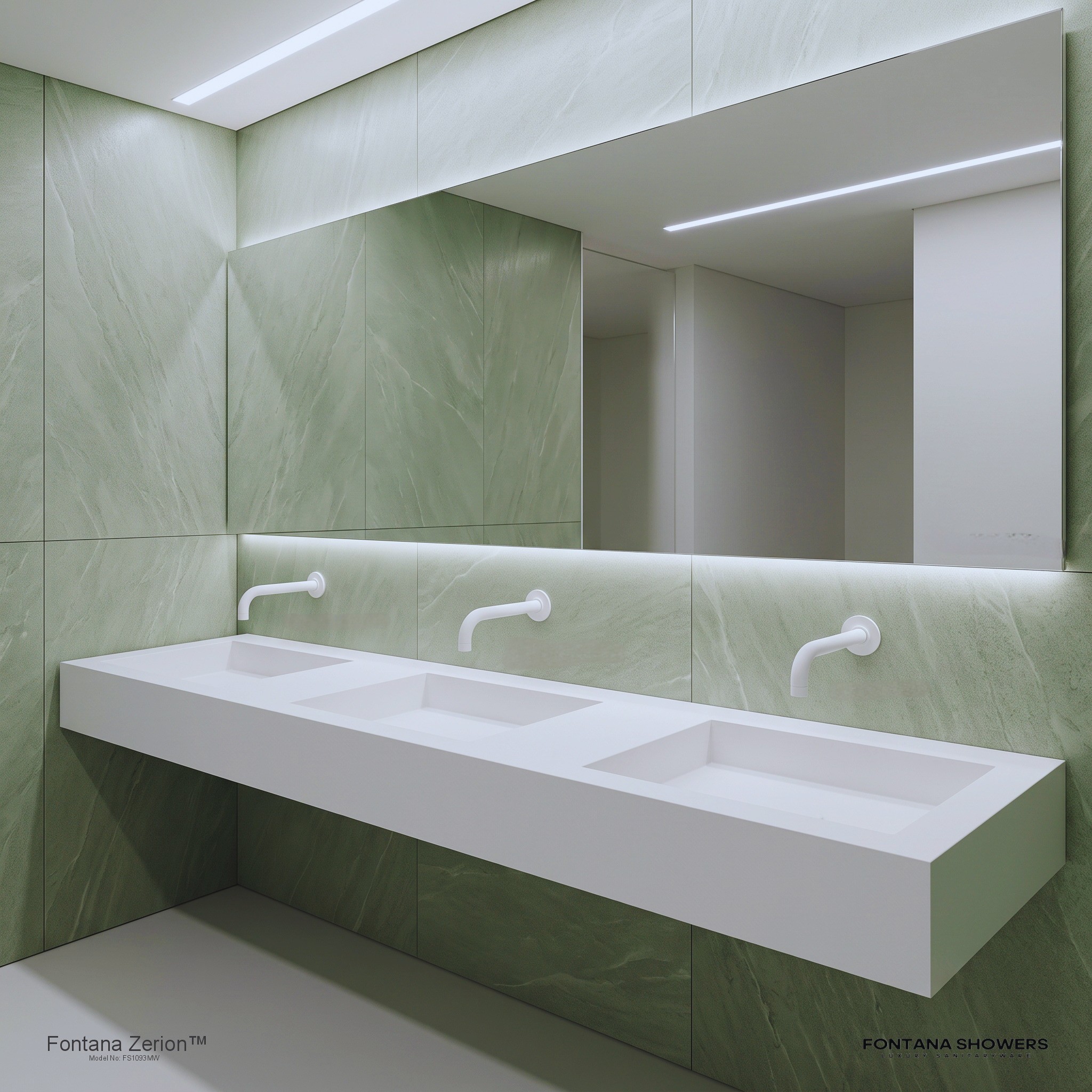 Fontana Zerion Matte White Wall-Mounted Touchless Faucet