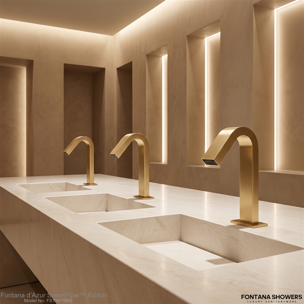 Fontana Brushed Gold Touchless Faucet Detail