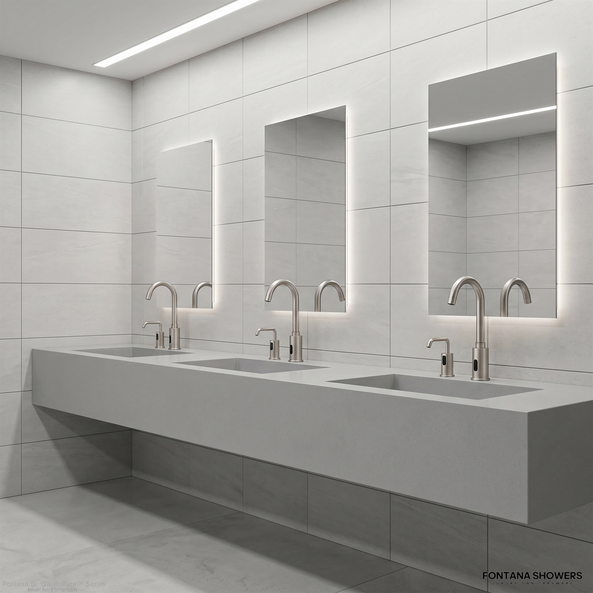 Fontana St. GallenPure Series Brushed Nickel Touchless Faucet and Soap Dispenser