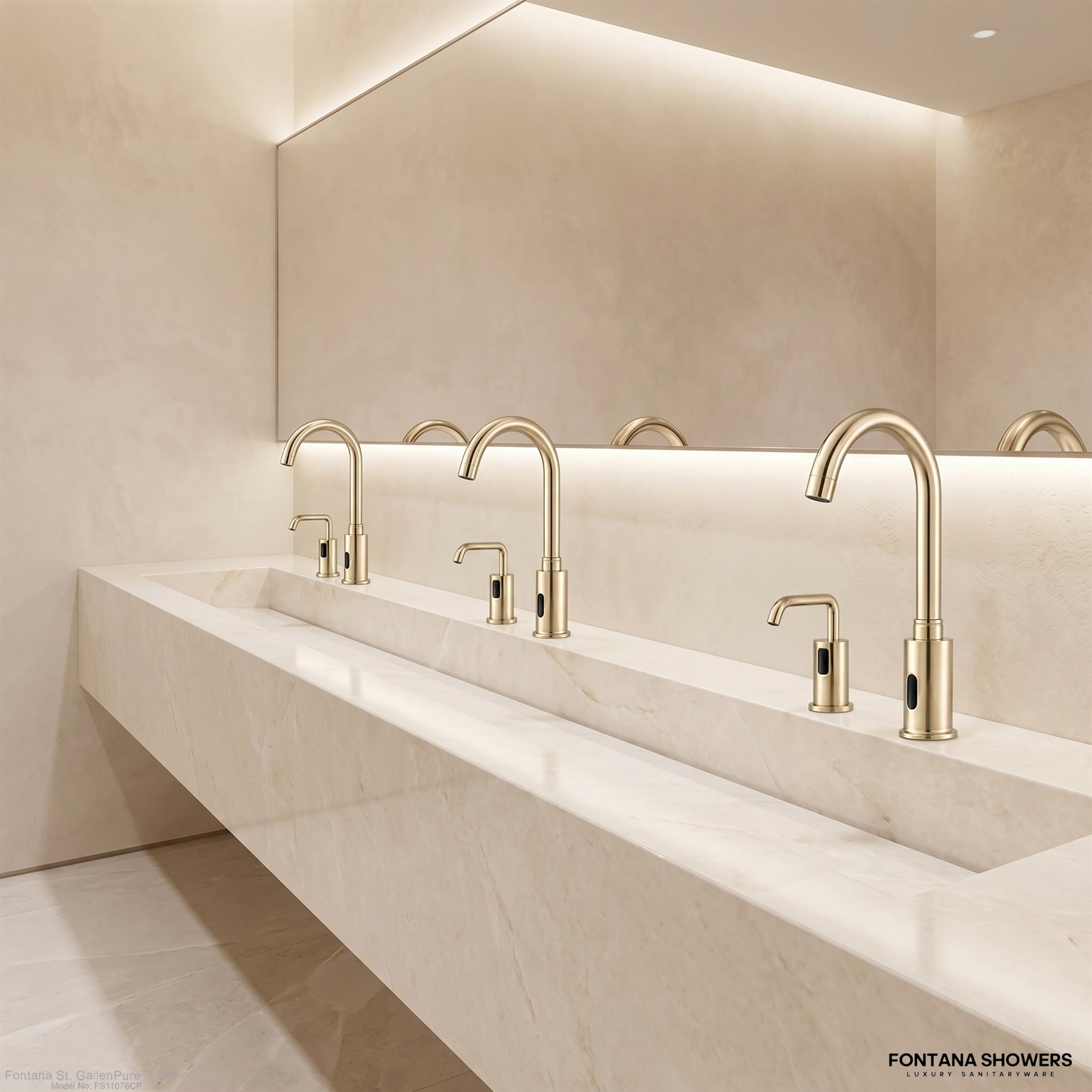 Fontana St. GallenPure Series Champagne Touchless Faucet and Soap Dispenser