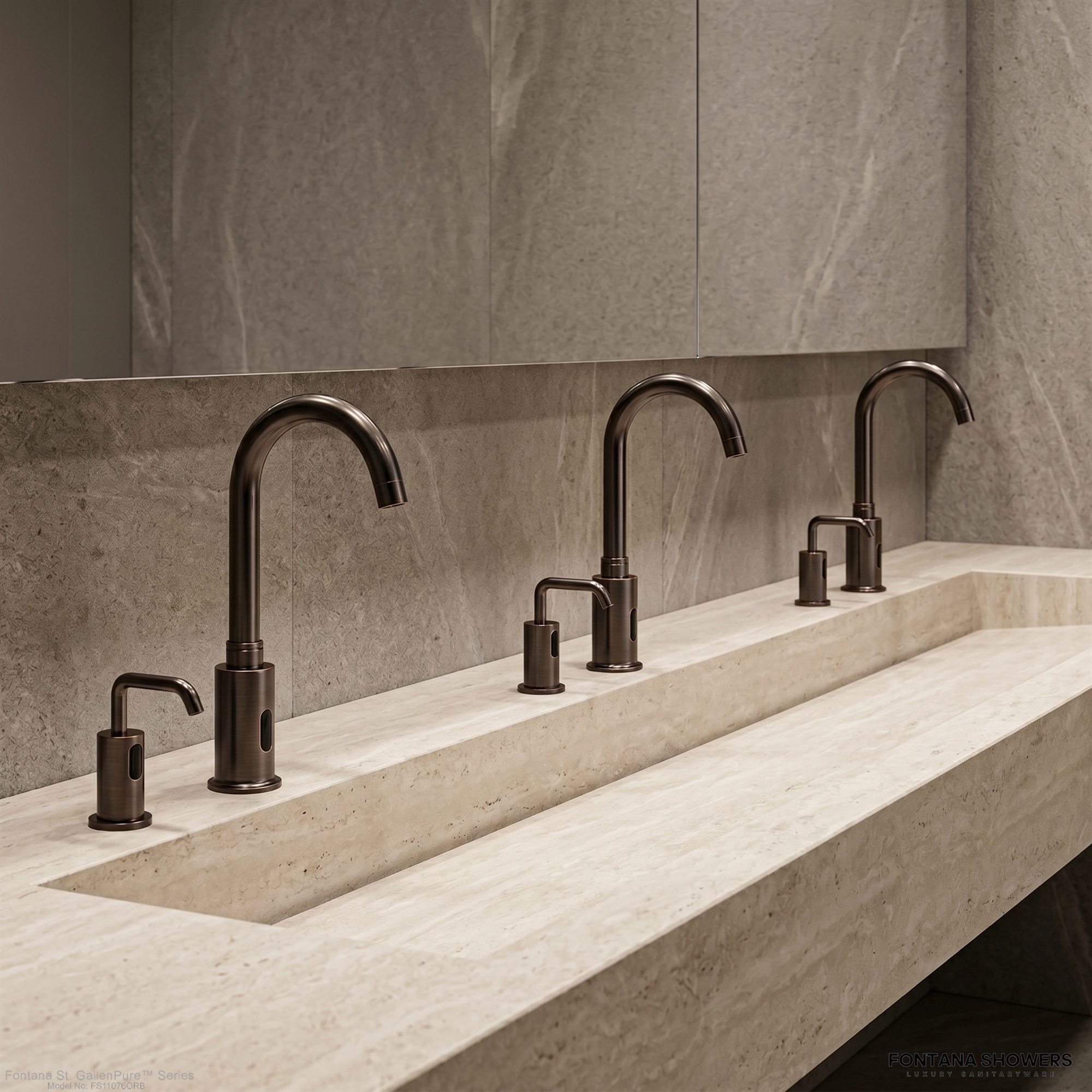 Fontana St. GallenPure Series Oil Rubbed Bronze Touchless Faucet and Soap Dispenser