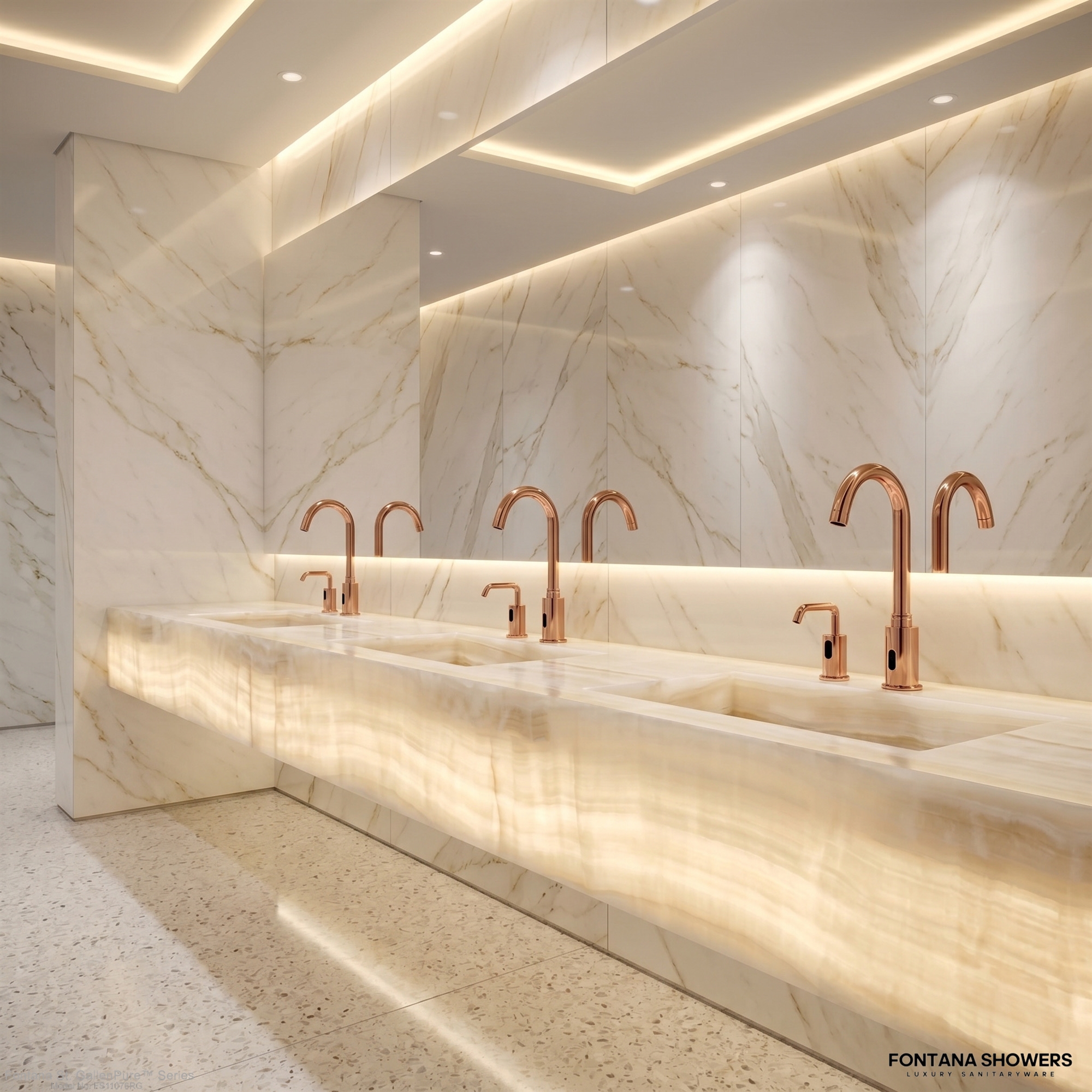 Fontana St. GallenPure Series Rose Gold Touchless Faucet and Soap Dispenser