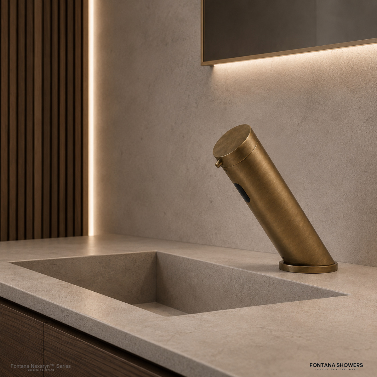 Fontana Nexaryn Series Antique Brass Touchless Automatic Foam Soap Dispenser