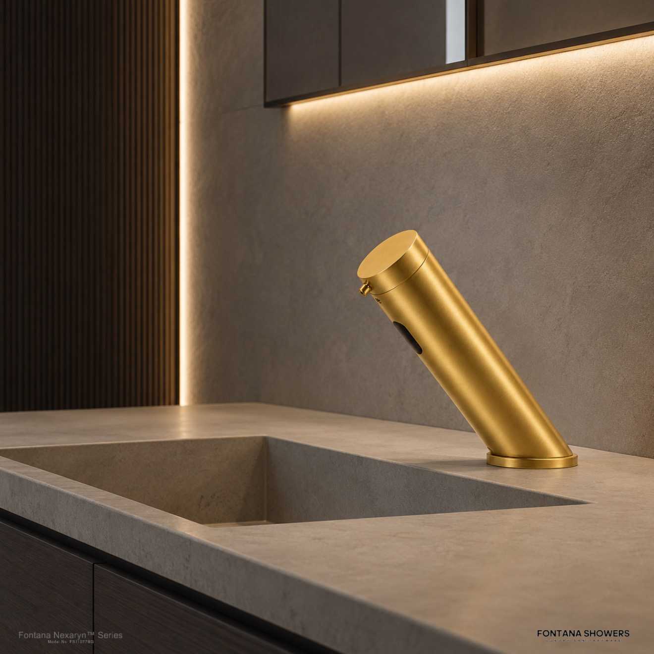Fontana Nexaryn Series Brushed Gold Touchless Automatic Foam Soap Dispenser