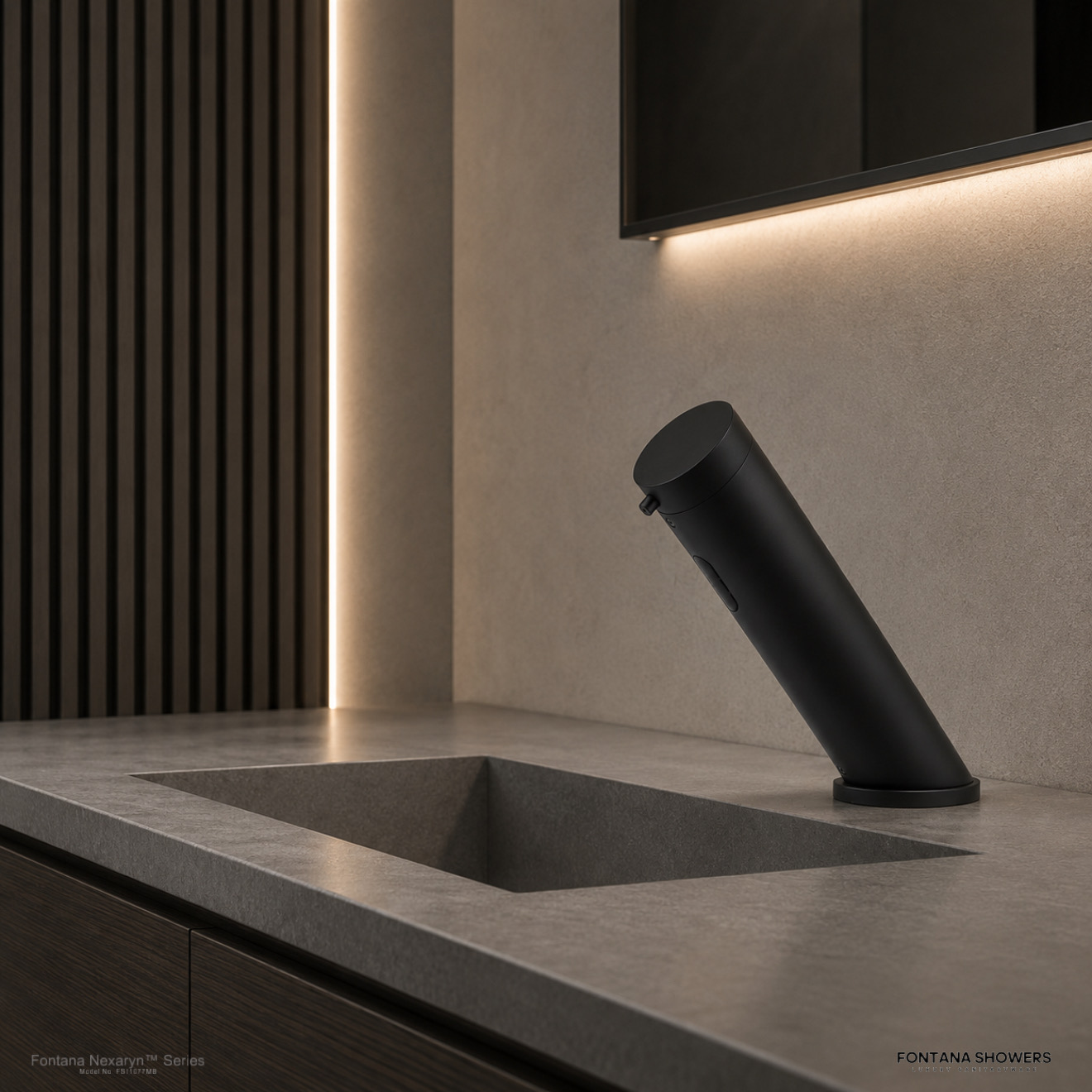 Fontana Nexaryn Series Matte Black Touchless Automatic Foam Soap Dispenser