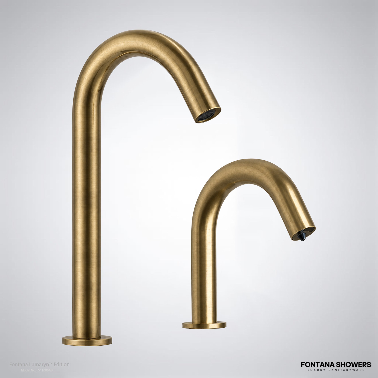 Fontana Lumaryn Edition Antique Brass Touchless Faucet with Soap Dispenser FS11086AB