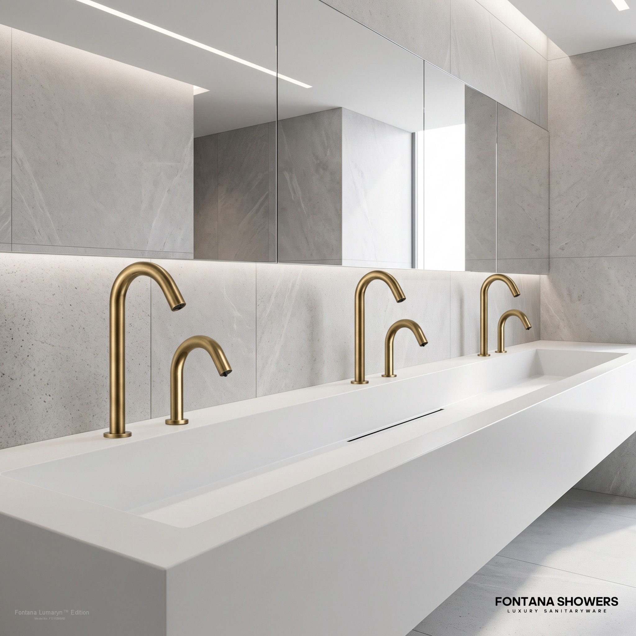Fontana Lumaryn Antique Brass Touchless Faucet With Soap Dispenser