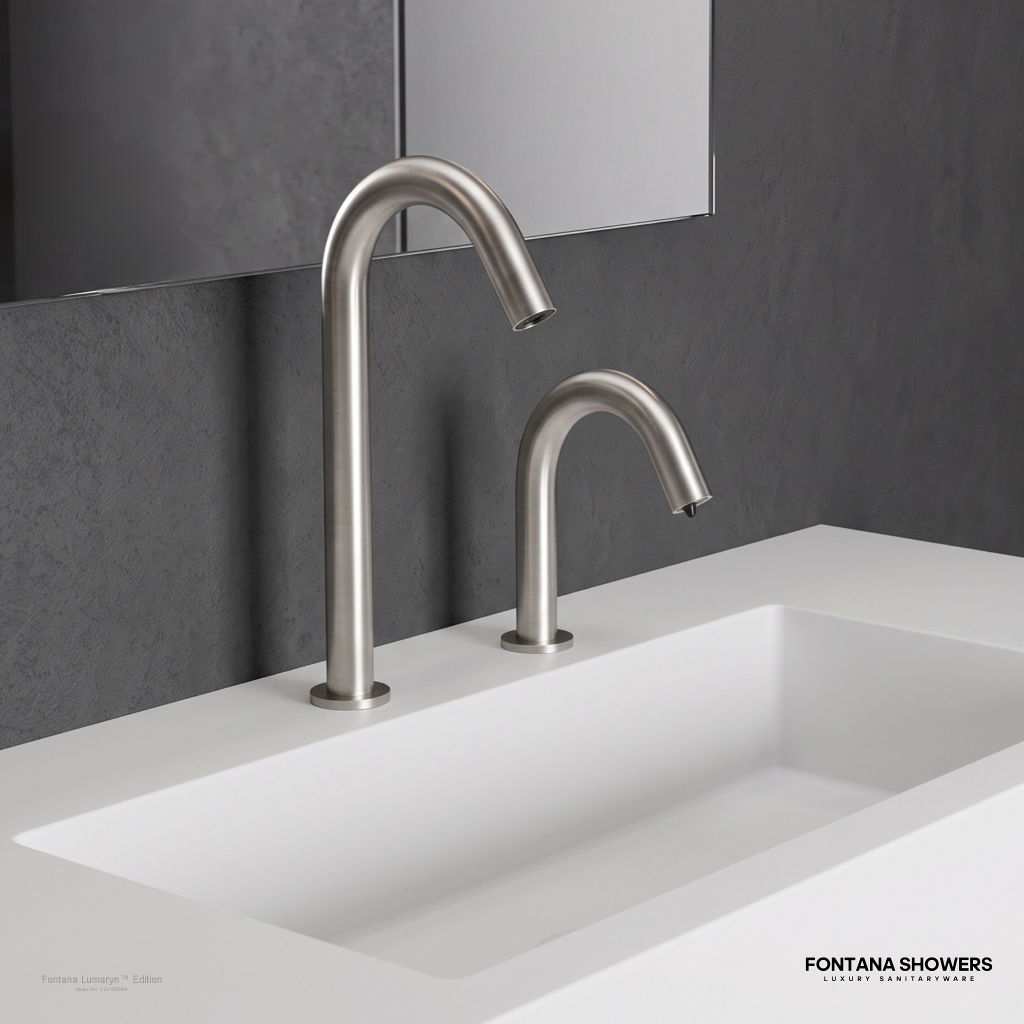 Fontana Lumaryn Brushed Nickel Touchless Faucet With Soap Dispenser