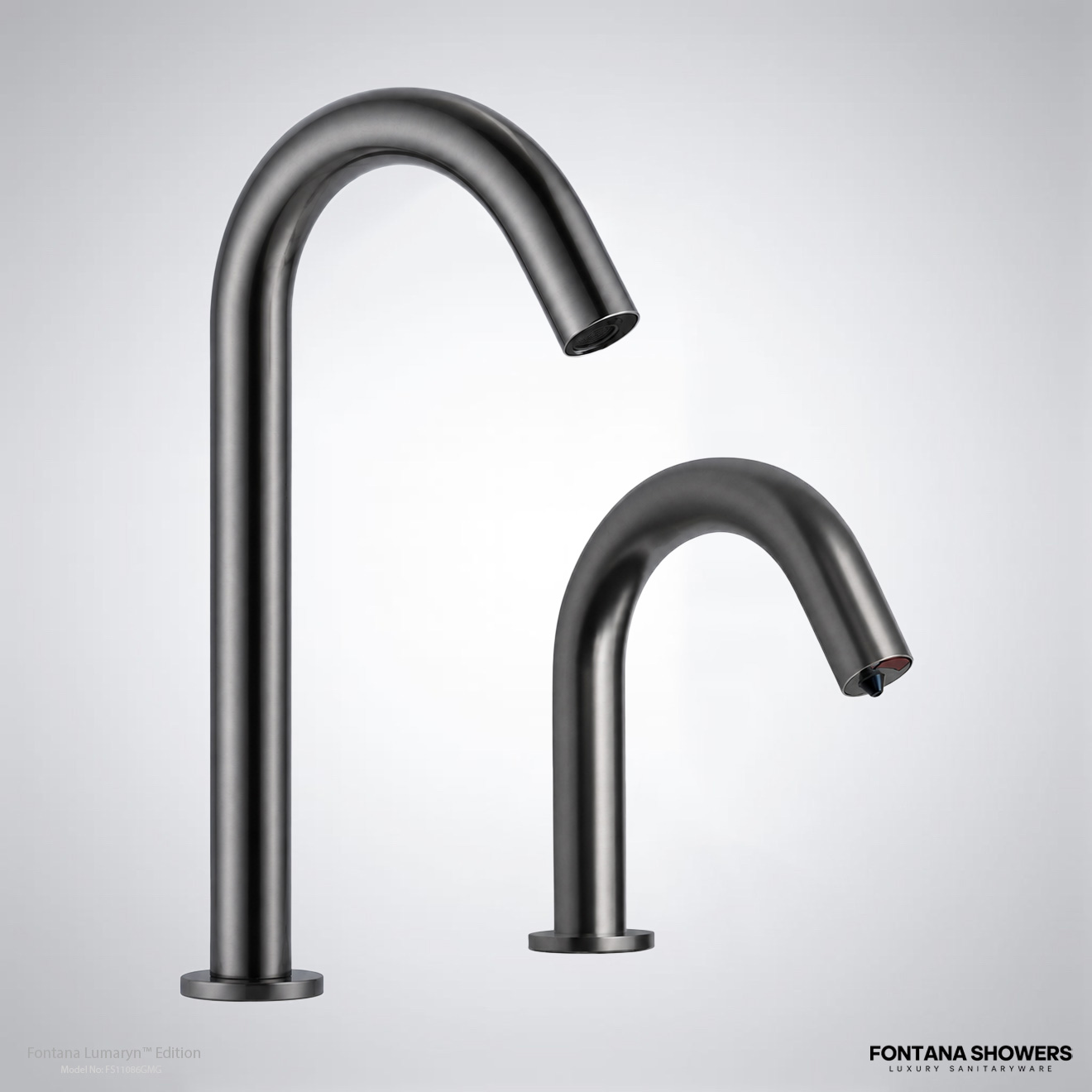 Fontana Lumaryn Edition Gun Metal Gray Touchless Faucet with Soap Dispenser FS11086GMG