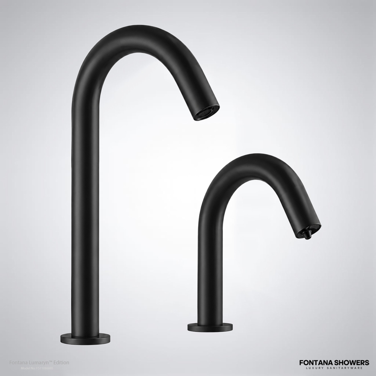 Fontana Lumaryn Edition Matte Black Touchless Faucet with Soap Dispenser FS11086MB