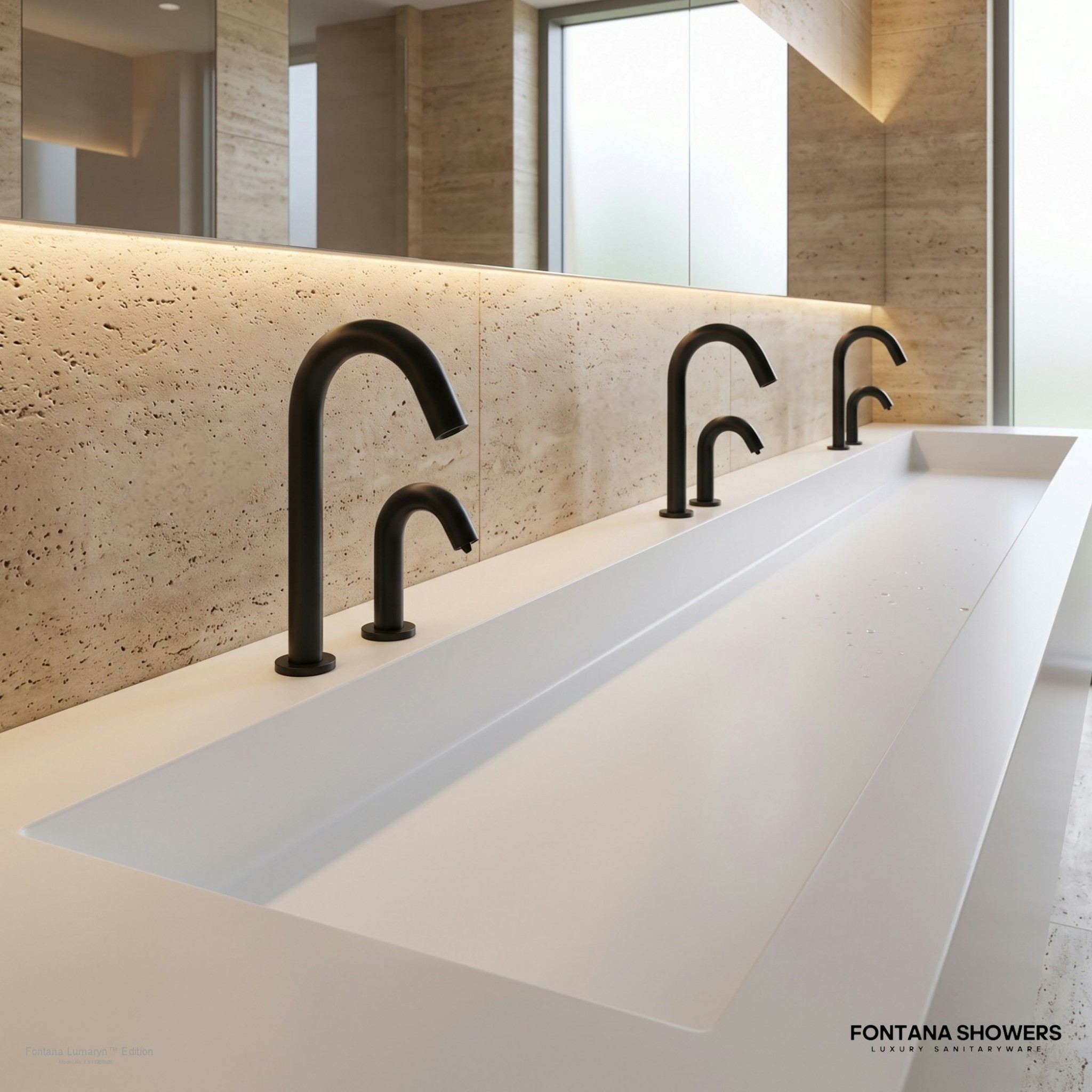 Fontana Lumaryn Matte Black Touchless Faucet With Soap Dispenser