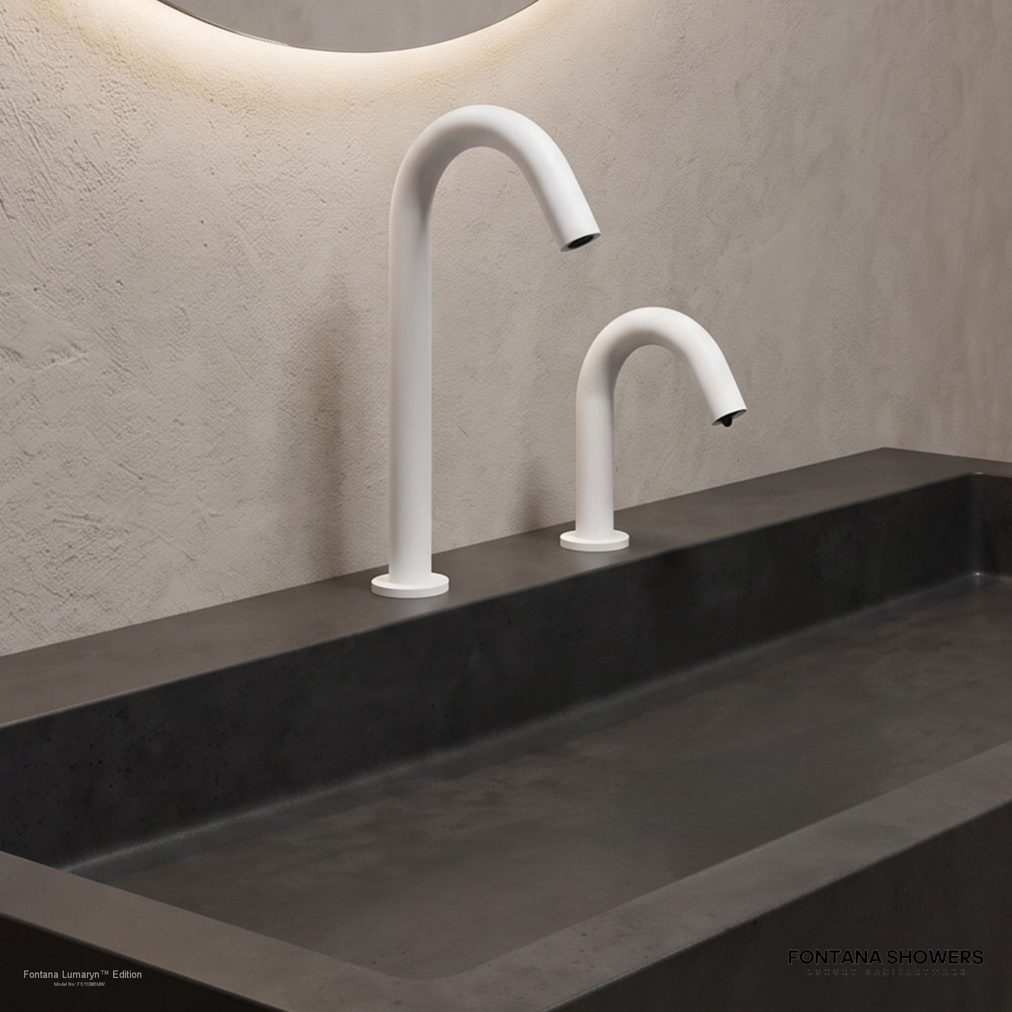 Fontana Lumaryn Matte White Touchless Faucet With Soap Dispenser