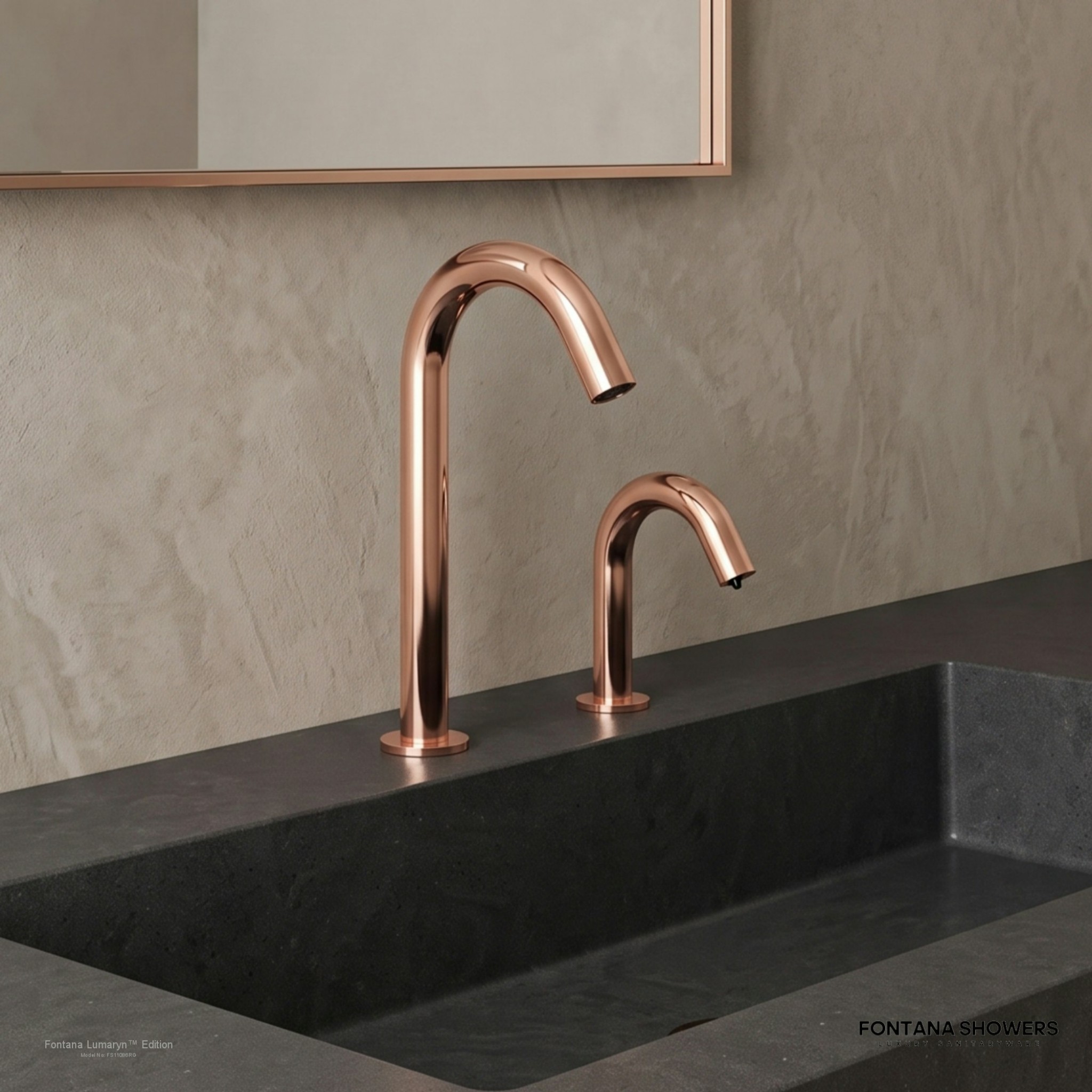 Fontana Lumaryn Rose Gold Touchless Faucet With Soap Dispenser