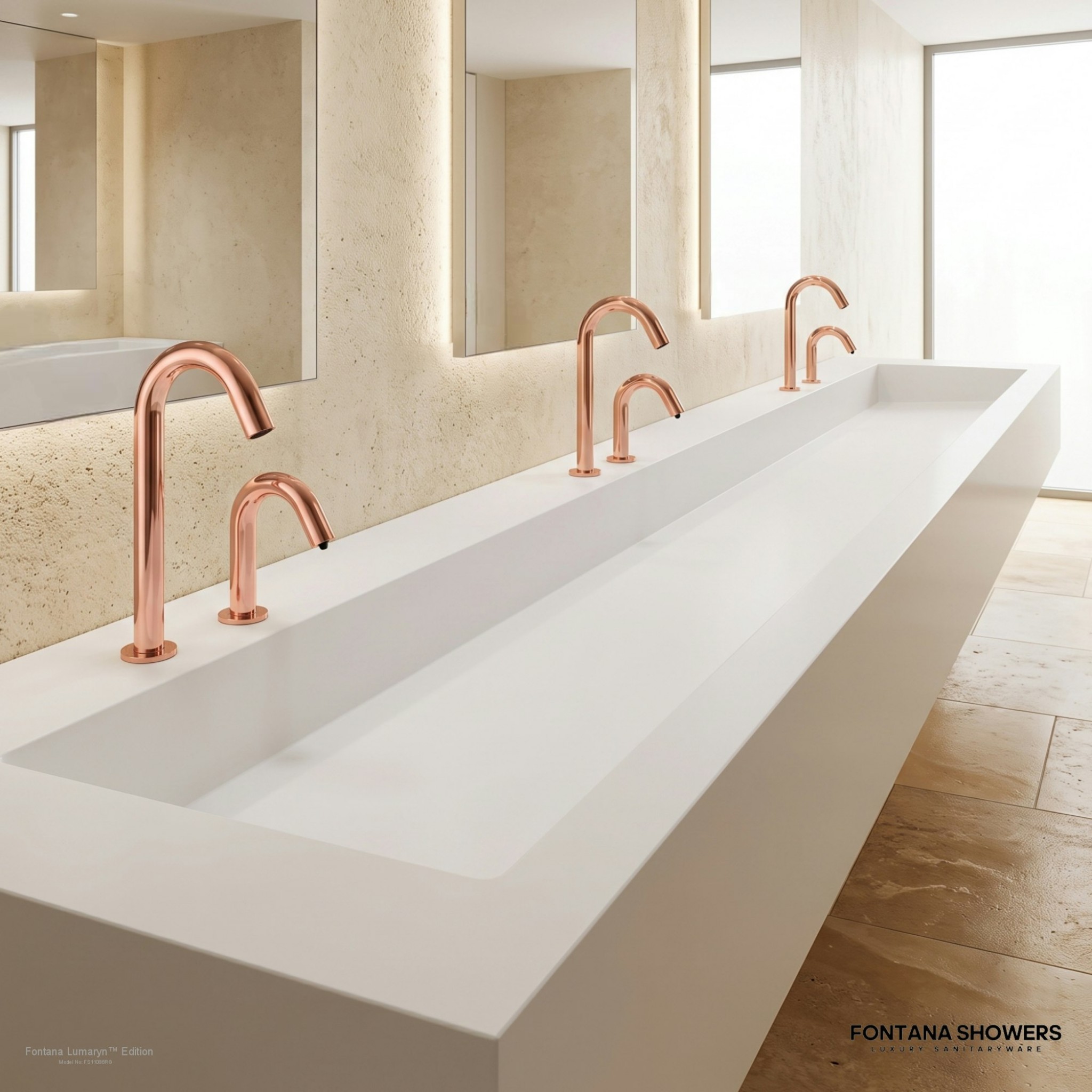 Fontana Lumaryn Rose Gold Touchless Faucet With Soap Dispenser