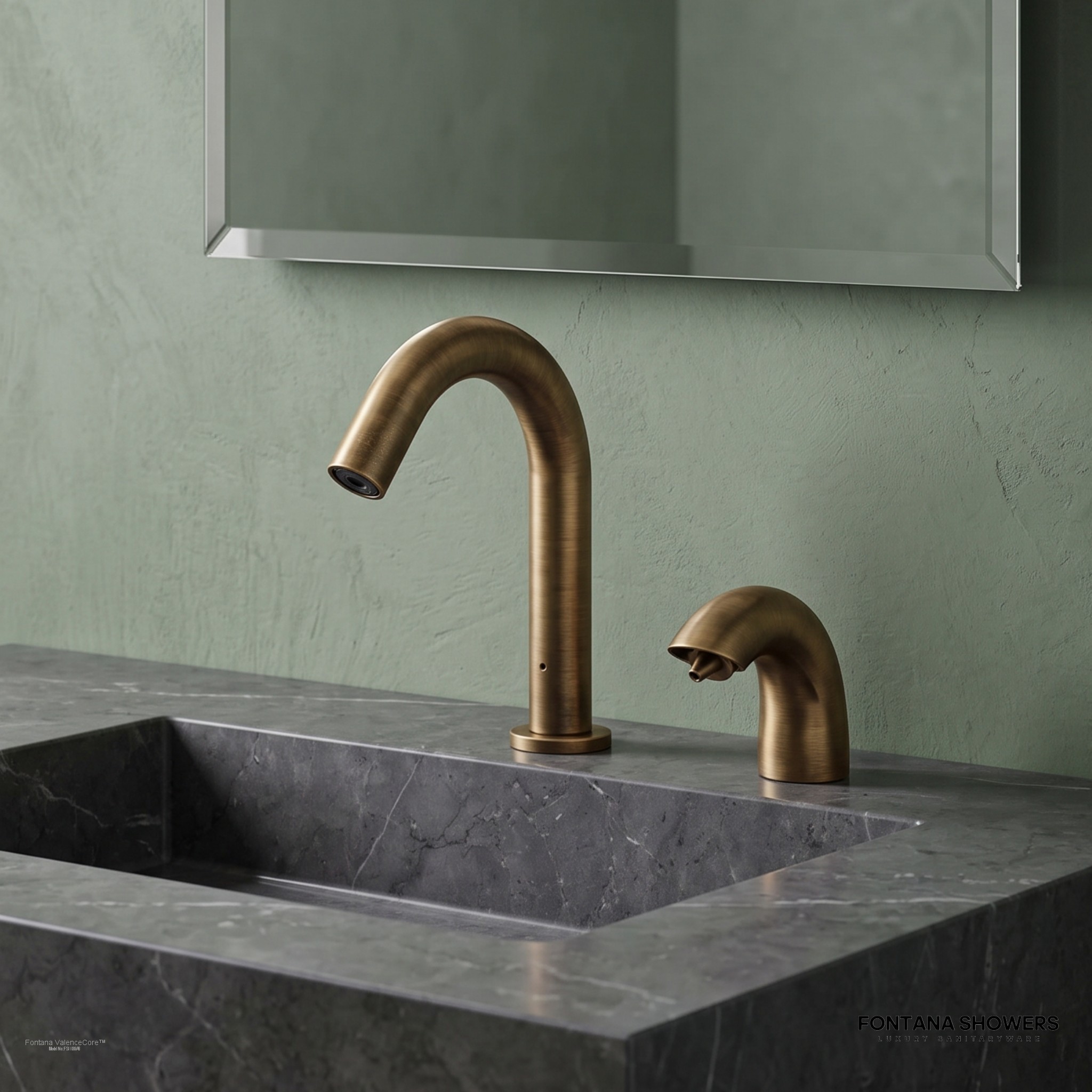 Fontana ValenceCore Antique Brass Sensor Faucet Set