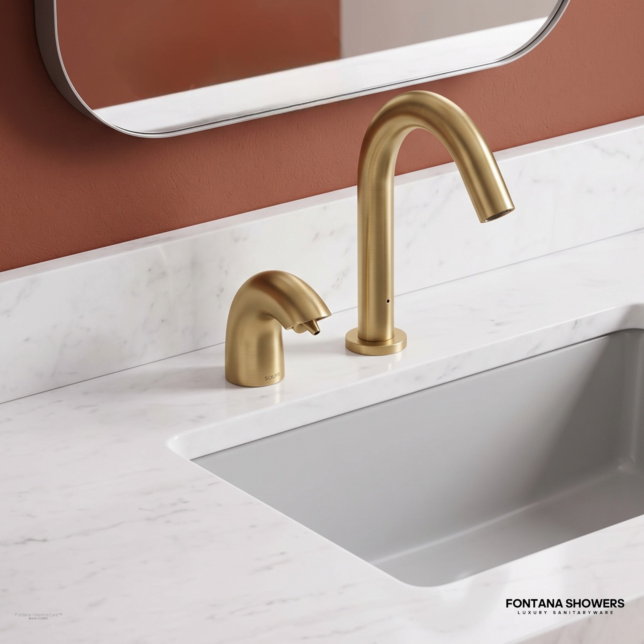 Fontana ValenceCore Brushed Gold Sensor Faucet Set