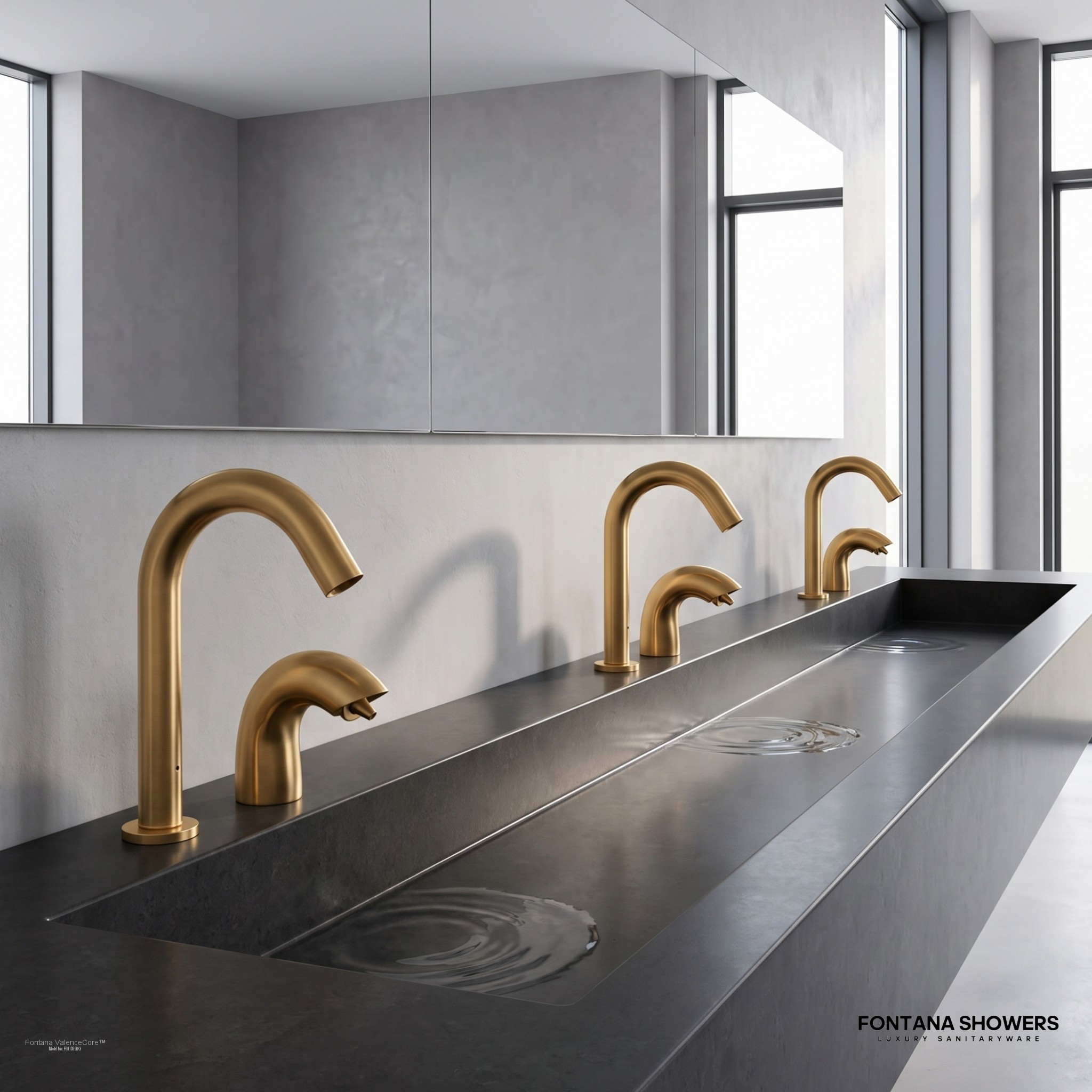Fontana ValenceCore Brushed Gold Sensor Faucet Set