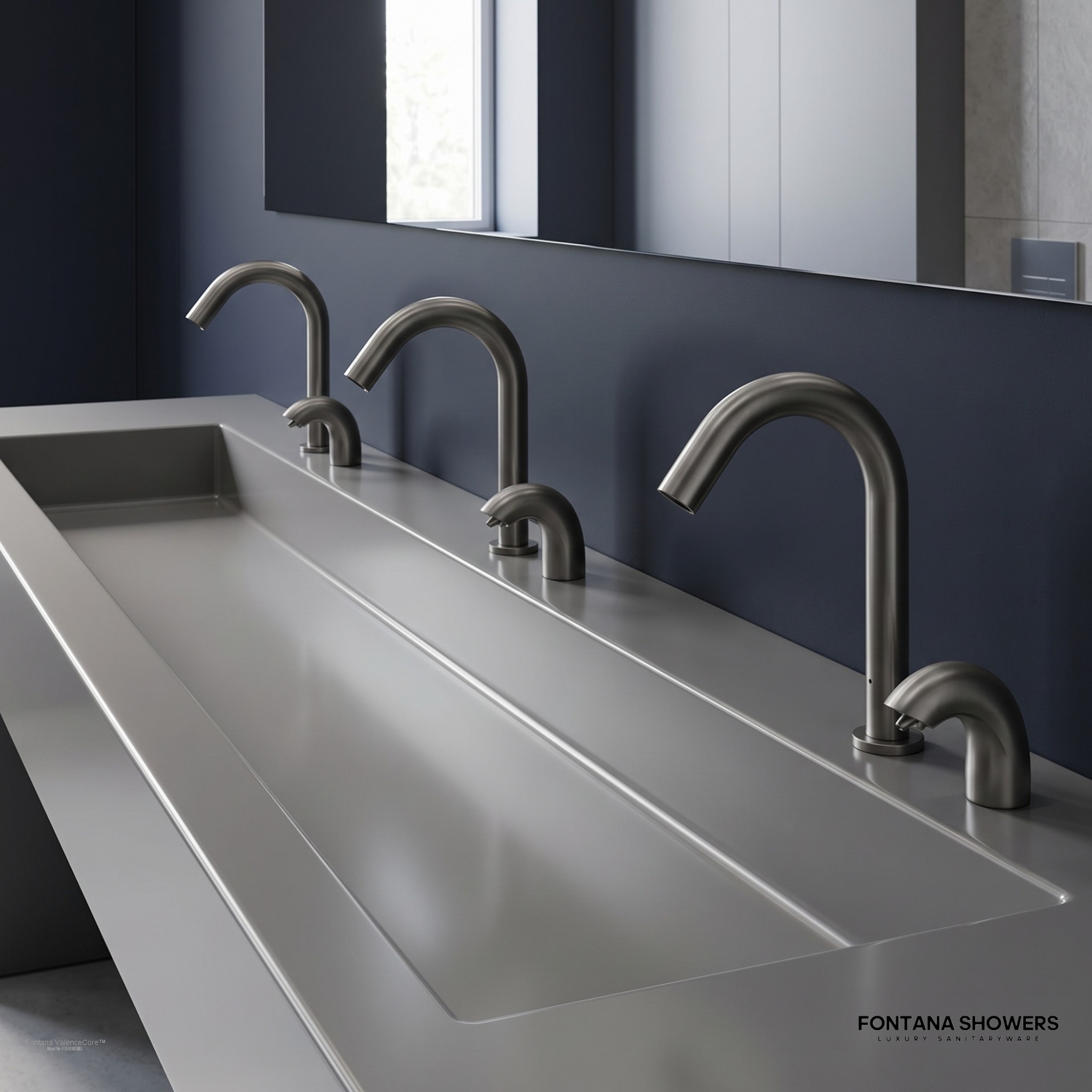 Fontana ValenceCore Gun Metal Gray Sensor Faucet Set