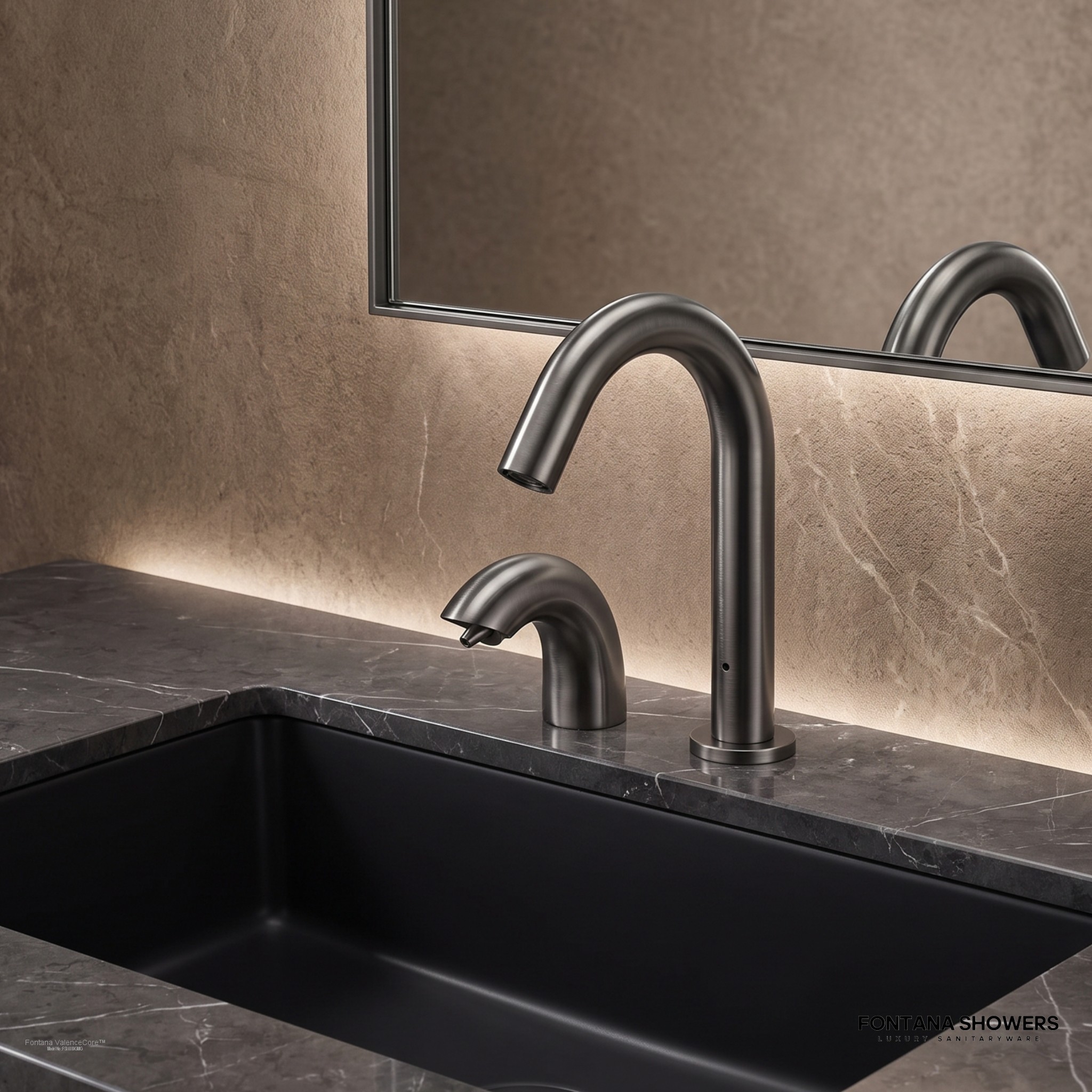 Fontana ValenceCore Gun Metal Gray Sensor Faucet Set