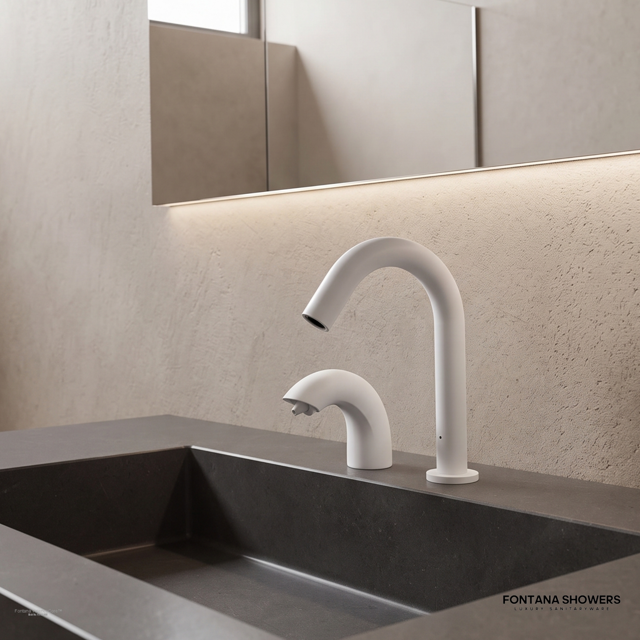 Fontana ValenceCore Matte White Sensor Faucet Set