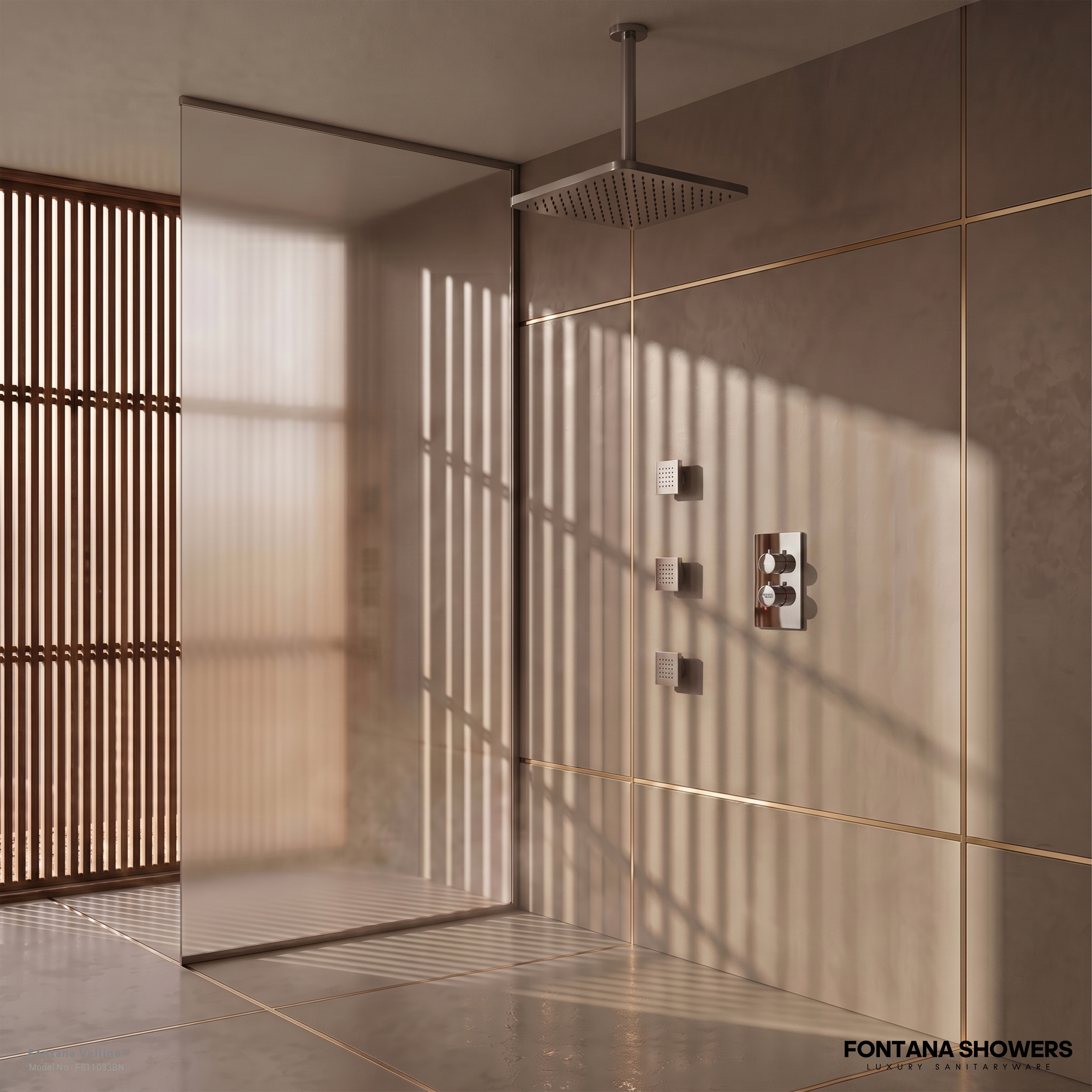 Fontana Vellino Brushed Nickel Premium Shower Set - FS11093BN