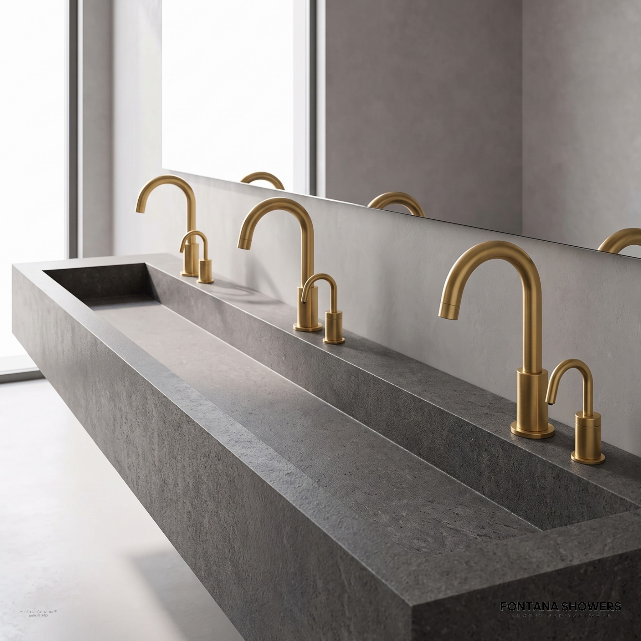 Fontana Aquanix Brushed Gold Touchless Faucet With Soap Dispenser