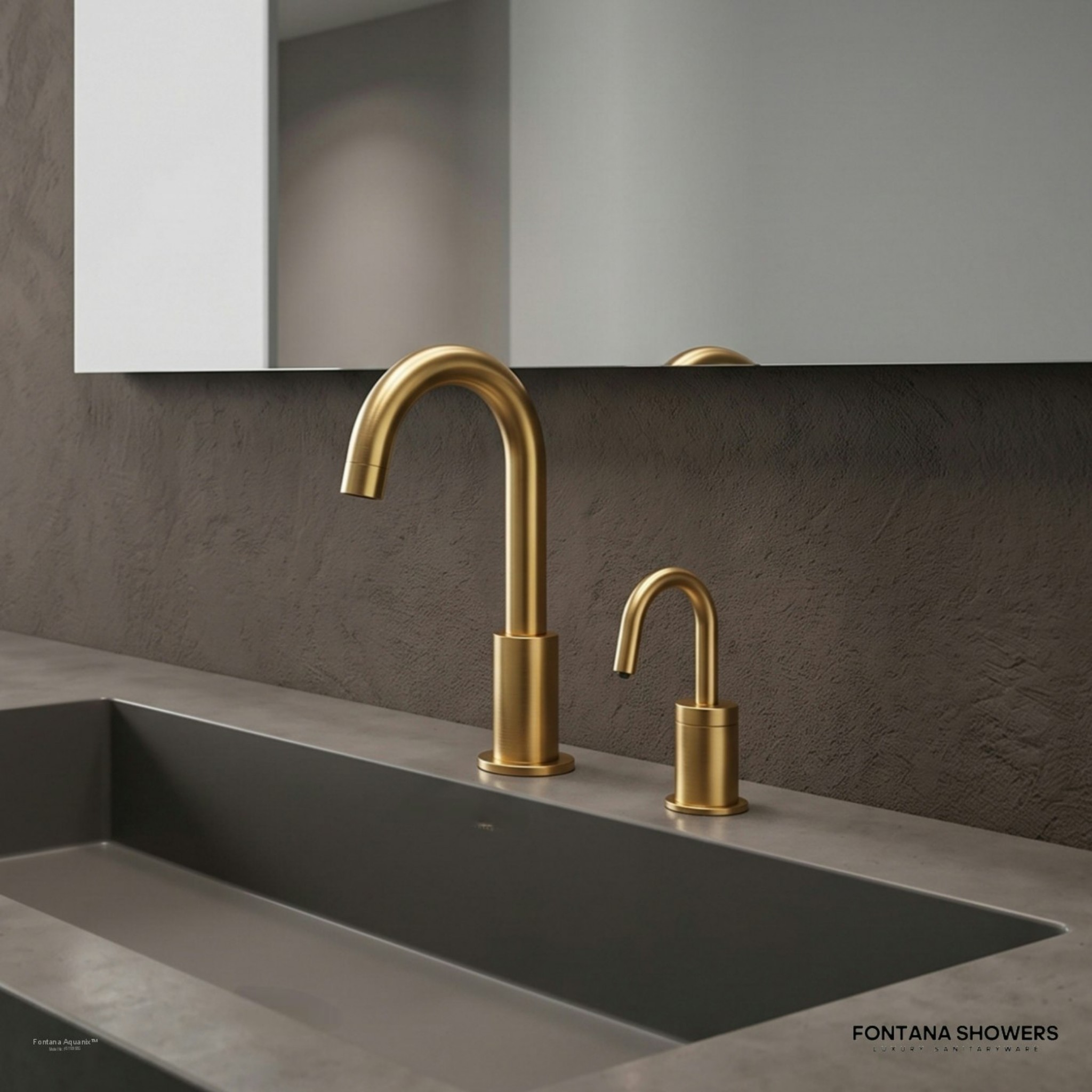 Fontana Aquanix Brushed Gold Touchless Faucet With Soap Dispenser