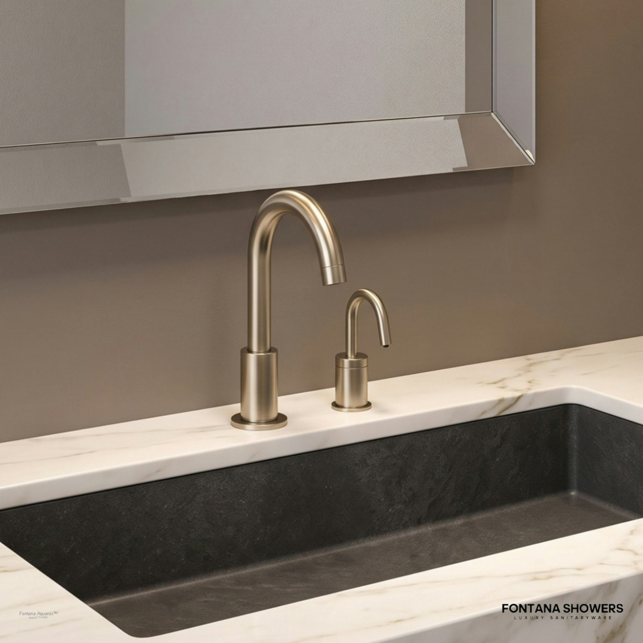 Fontana Aquanix Brushed Nickel Touchless Faucet With Soap Dispenser