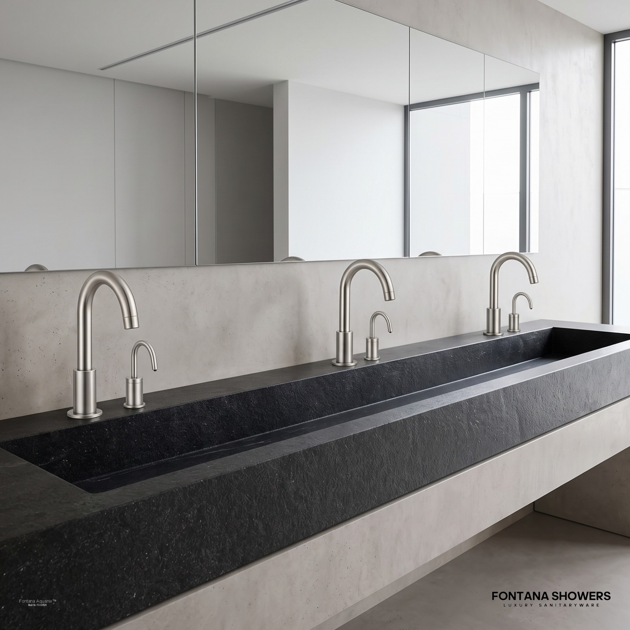Fontana Aquanix Brushed Nickel Touchless Faucet With Soap Dispenser