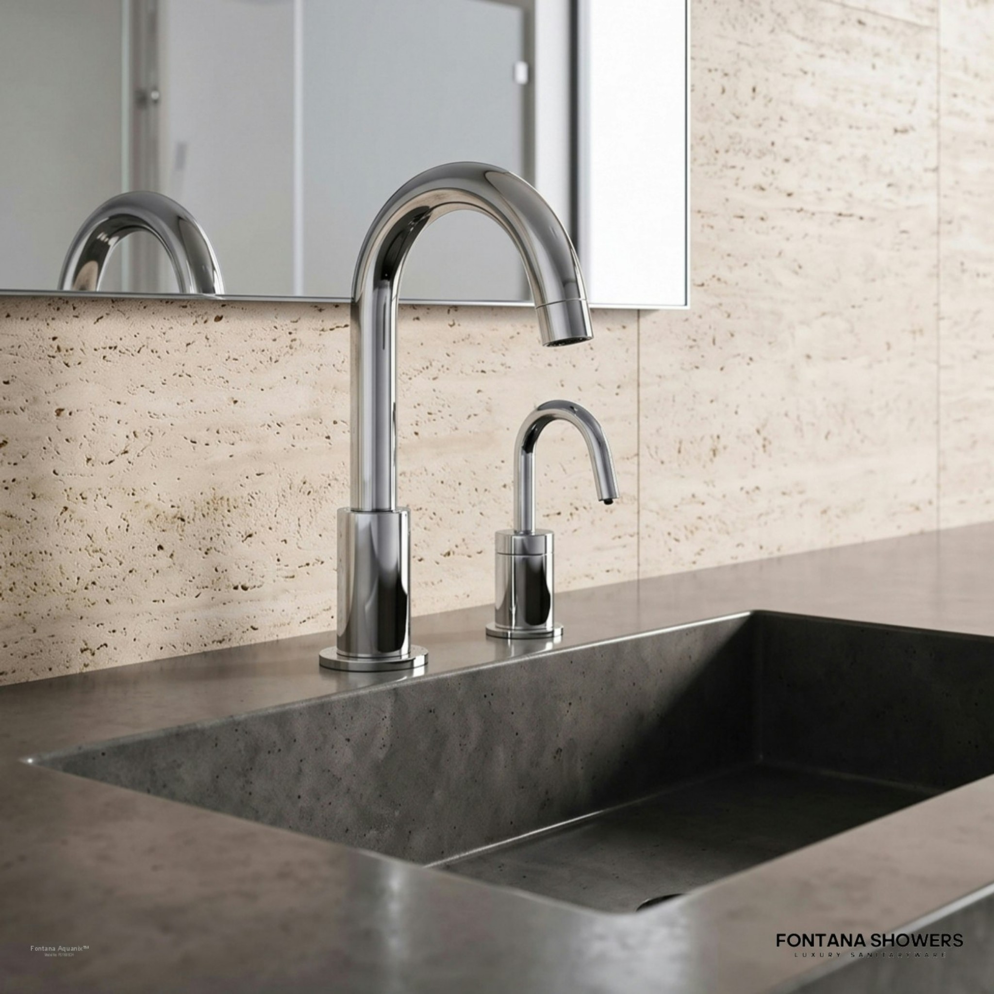 Fontana Aquanix Chrome Touchless Faucet With Soap Dispenser
