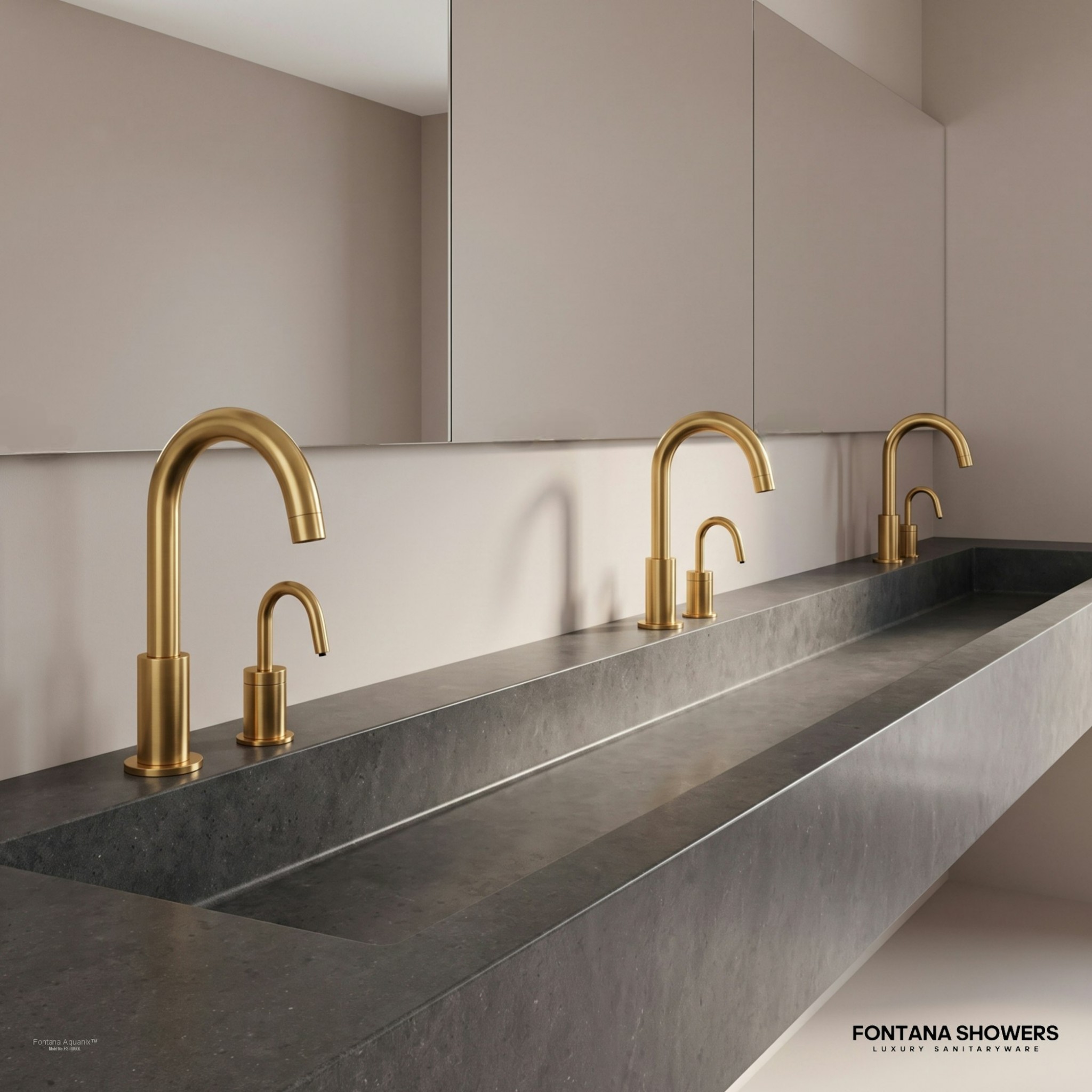 Fontana Aquanix Gold Touchless Faucet With Soap Dispenser