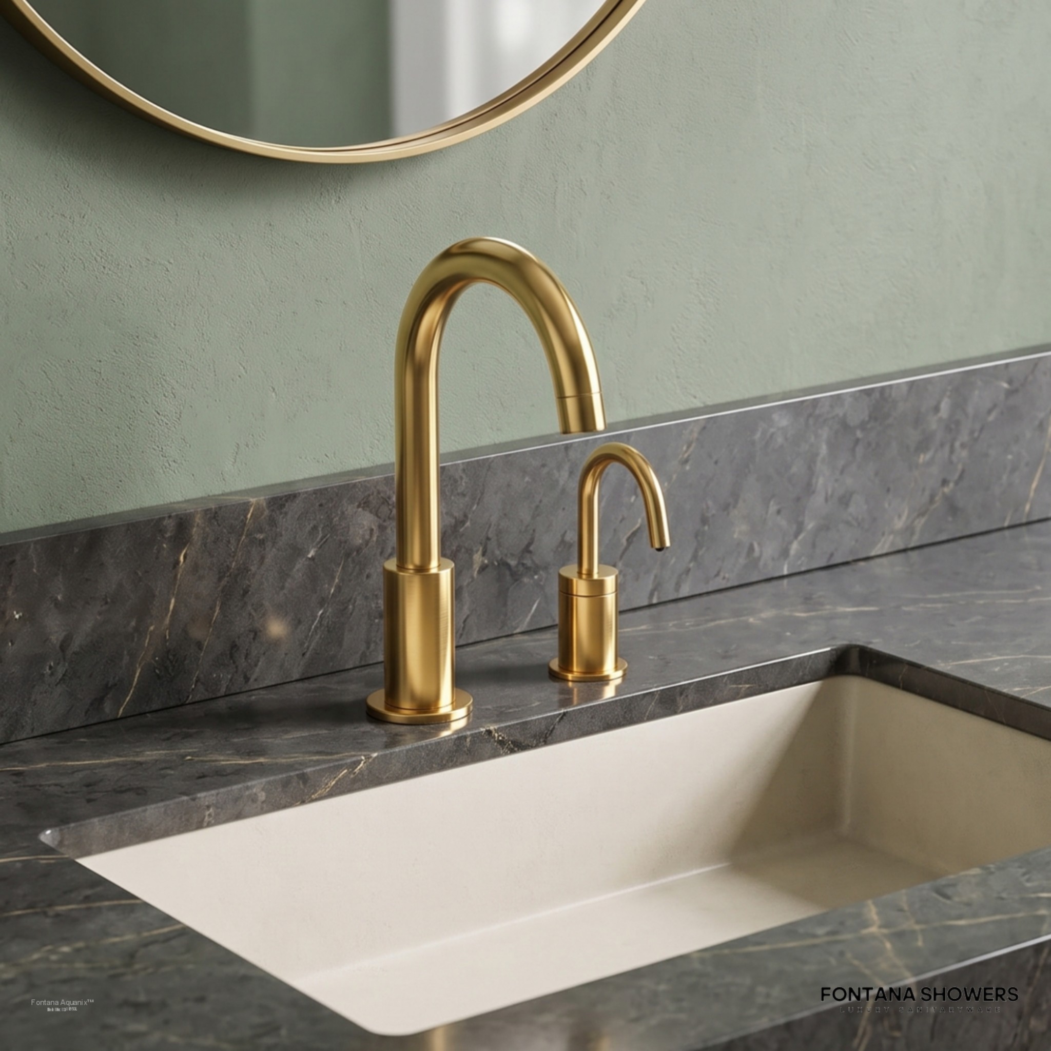 Fontana Aquanix Gold Touchless Faucet With Soap Dispenser