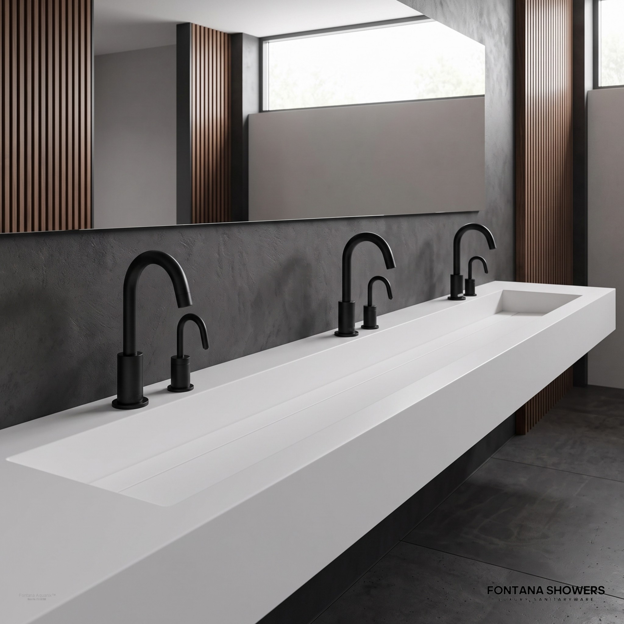 Fontana Aquanix Matte Black Touchless Faucet With Soap Dispenser