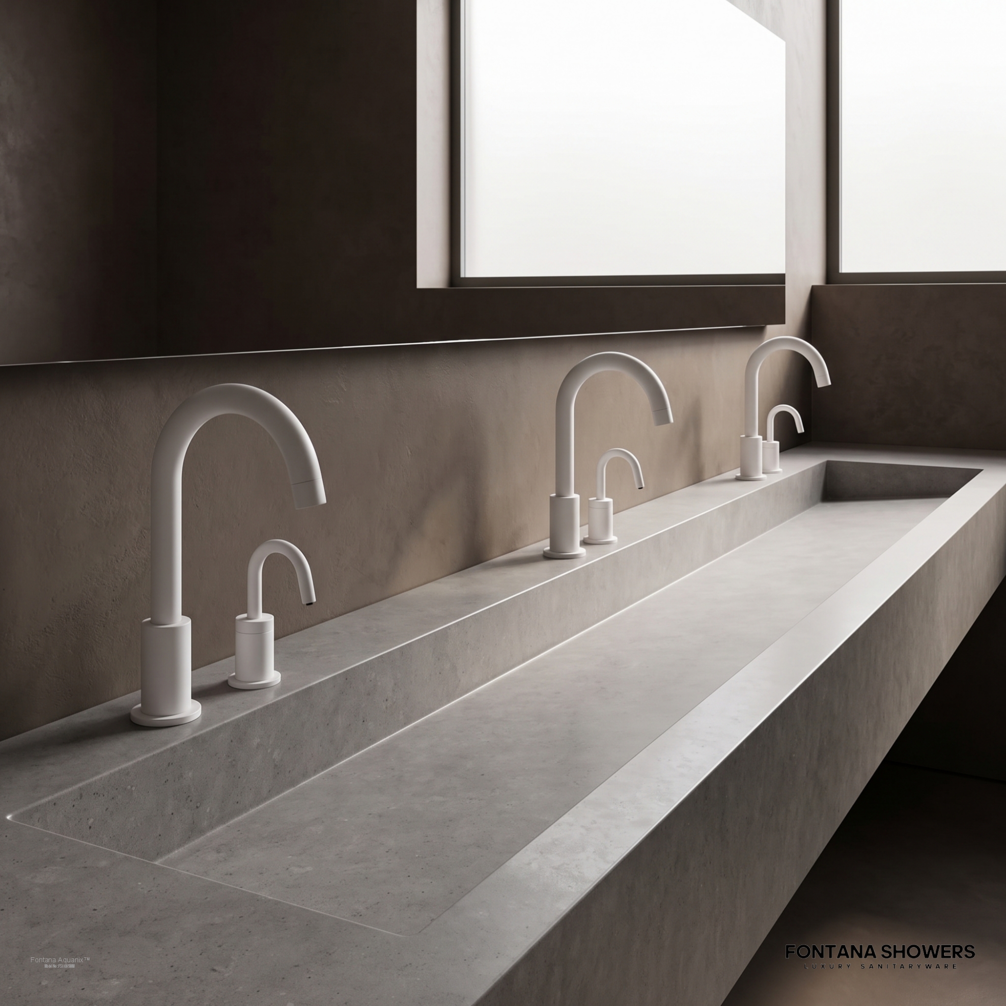 Fontana Aquanix Matte White Touchless Faucet With Soap Dispenser