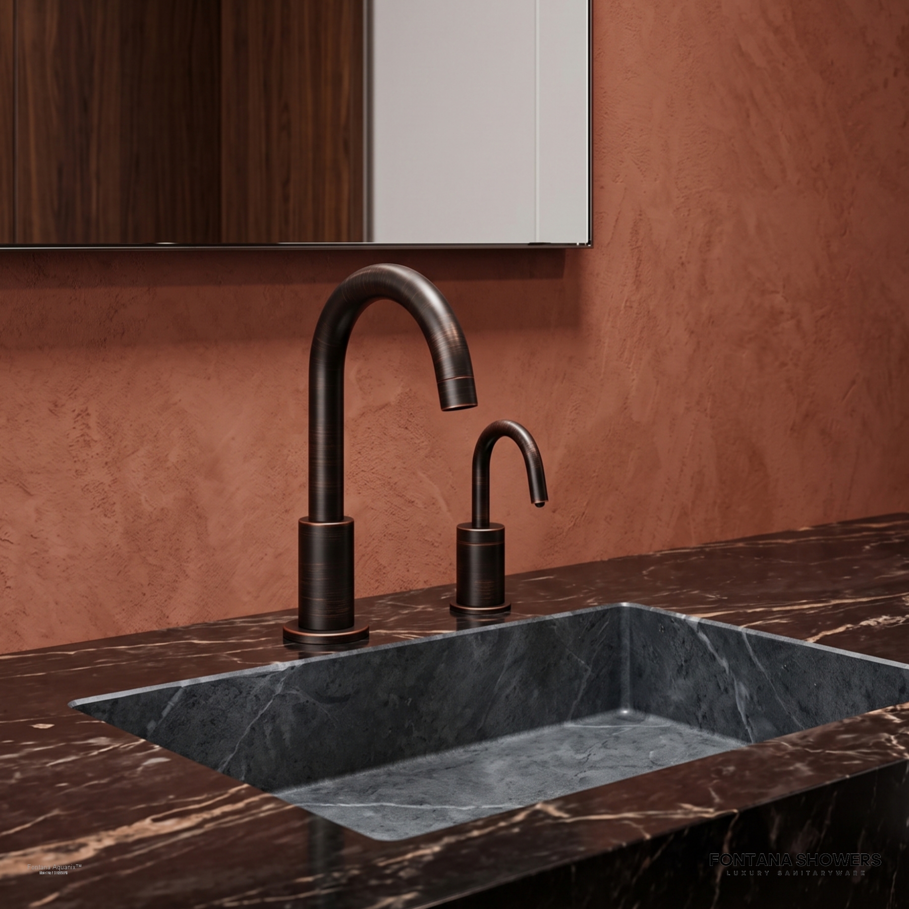Fontana Aquanix Oil Rubbed Bronze Touchless Faucet With Soap Dispenser
