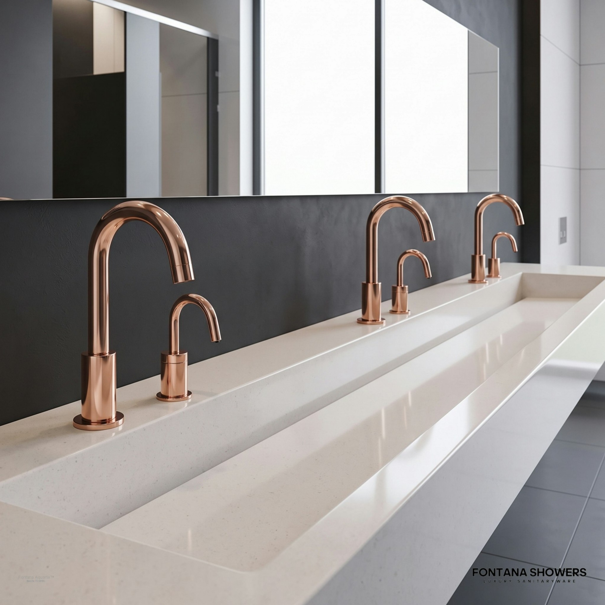 Fontana Aquanix Rose Gold Touchless Faucet With Soap Dispenser