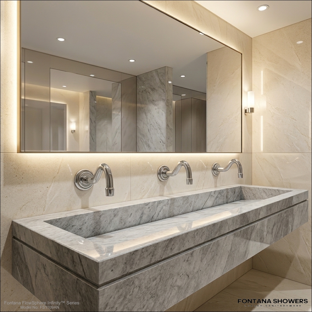 Fontana Antique Commercial Automatic Wall Mount Brushed Nickel Sensor Bathroom Faucet FS1109AN