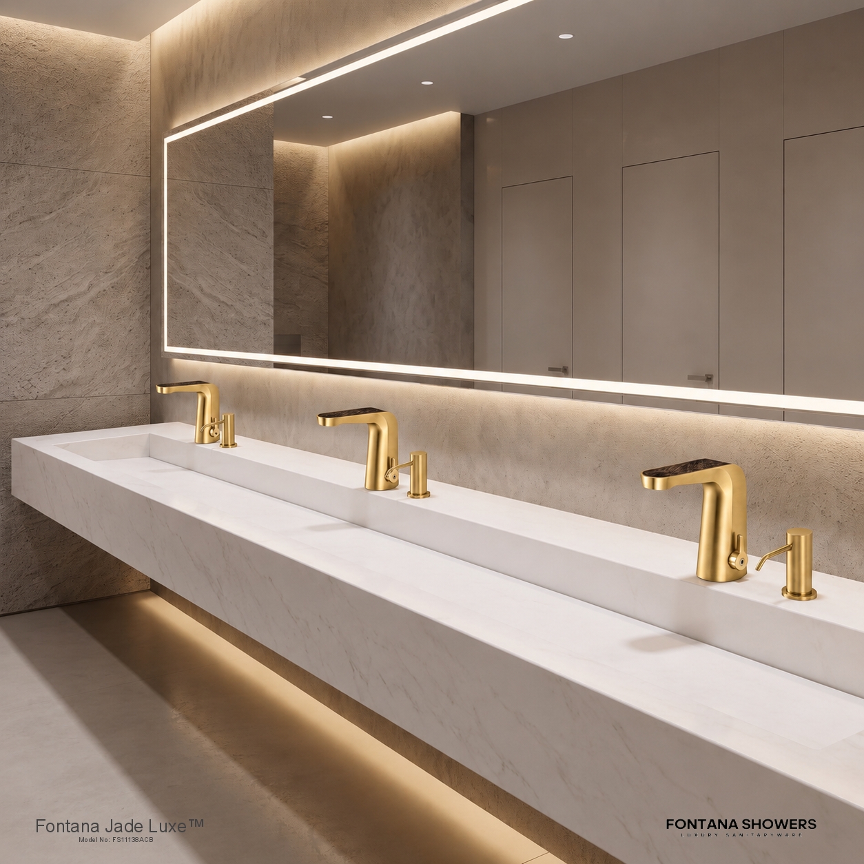 Jade Luxe Antique Champagne and Dark Brown Touchless Faucet and Dispenser Set - FS11138ACB