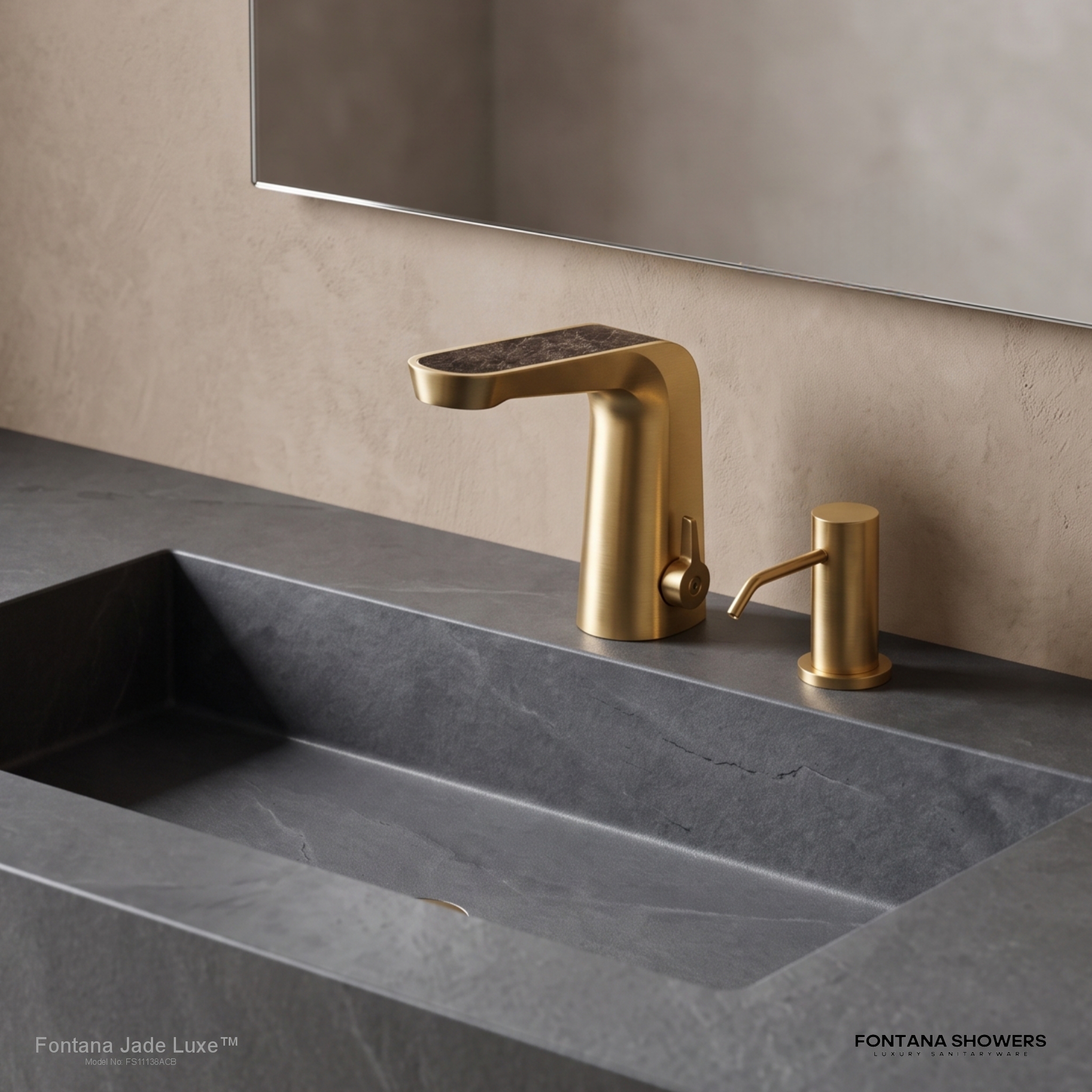 Jade Luxe Antique Champagne and Dark Brown Touchless Faucet and Dispenser Set - FS11138ACB