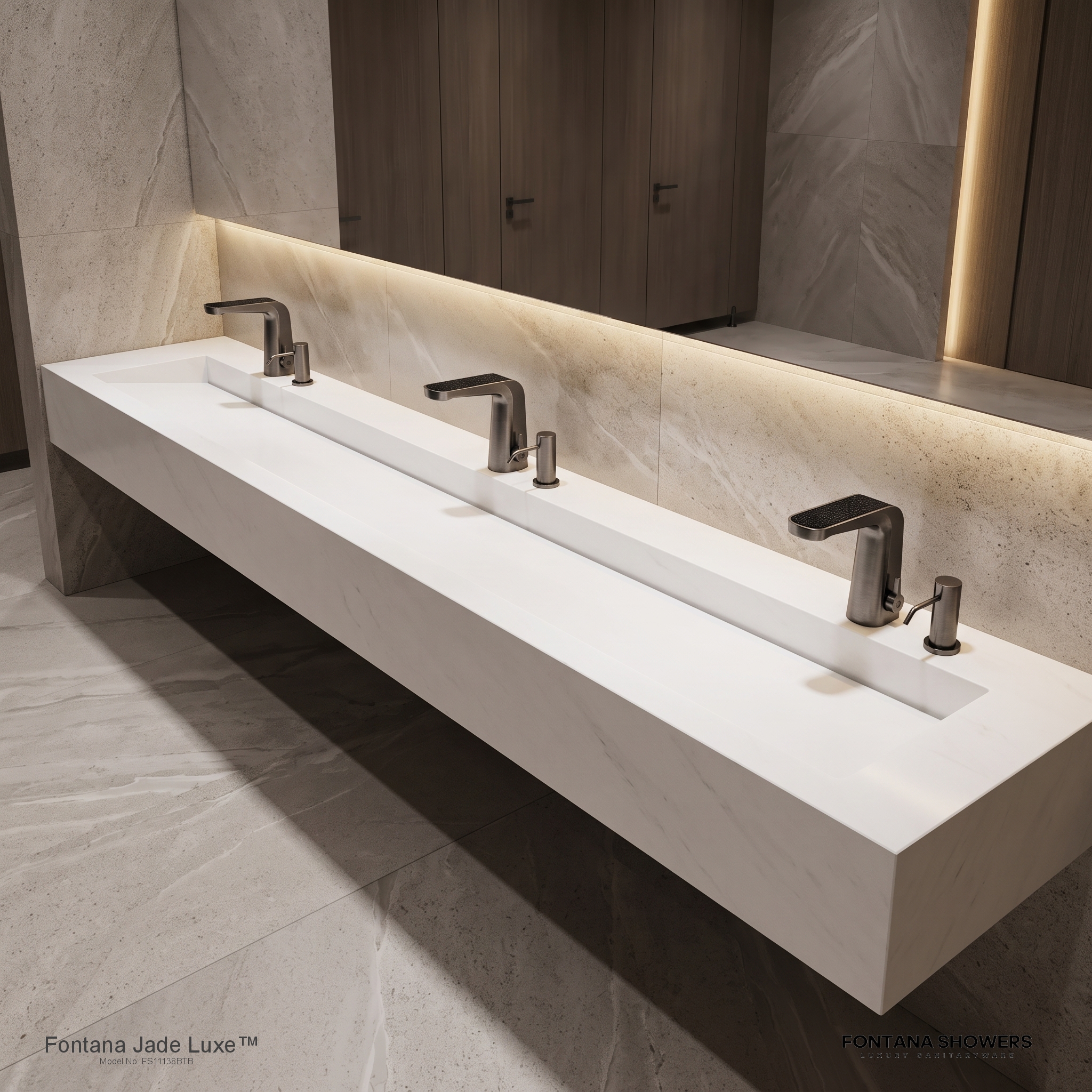 Jade Luxe Burnished Titanium and Black Obsidian Touchless Faucet and Dispenser Set - FS11138BTB