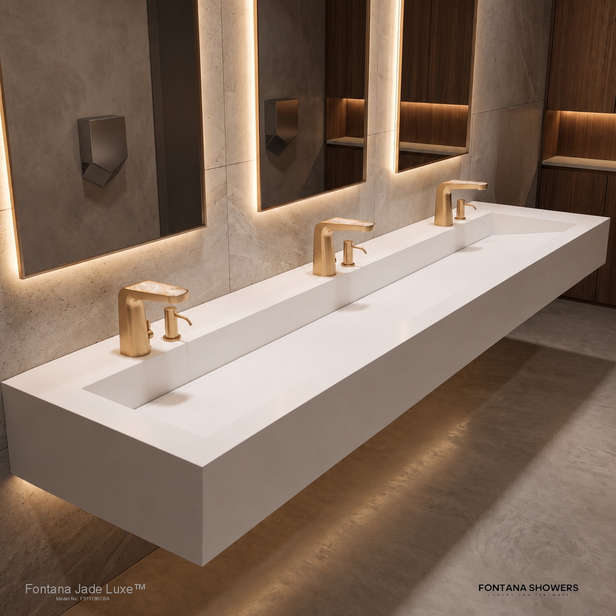Jade Luxe Champagne Bronze and Agate Touchless Faucet - FS11138CBA