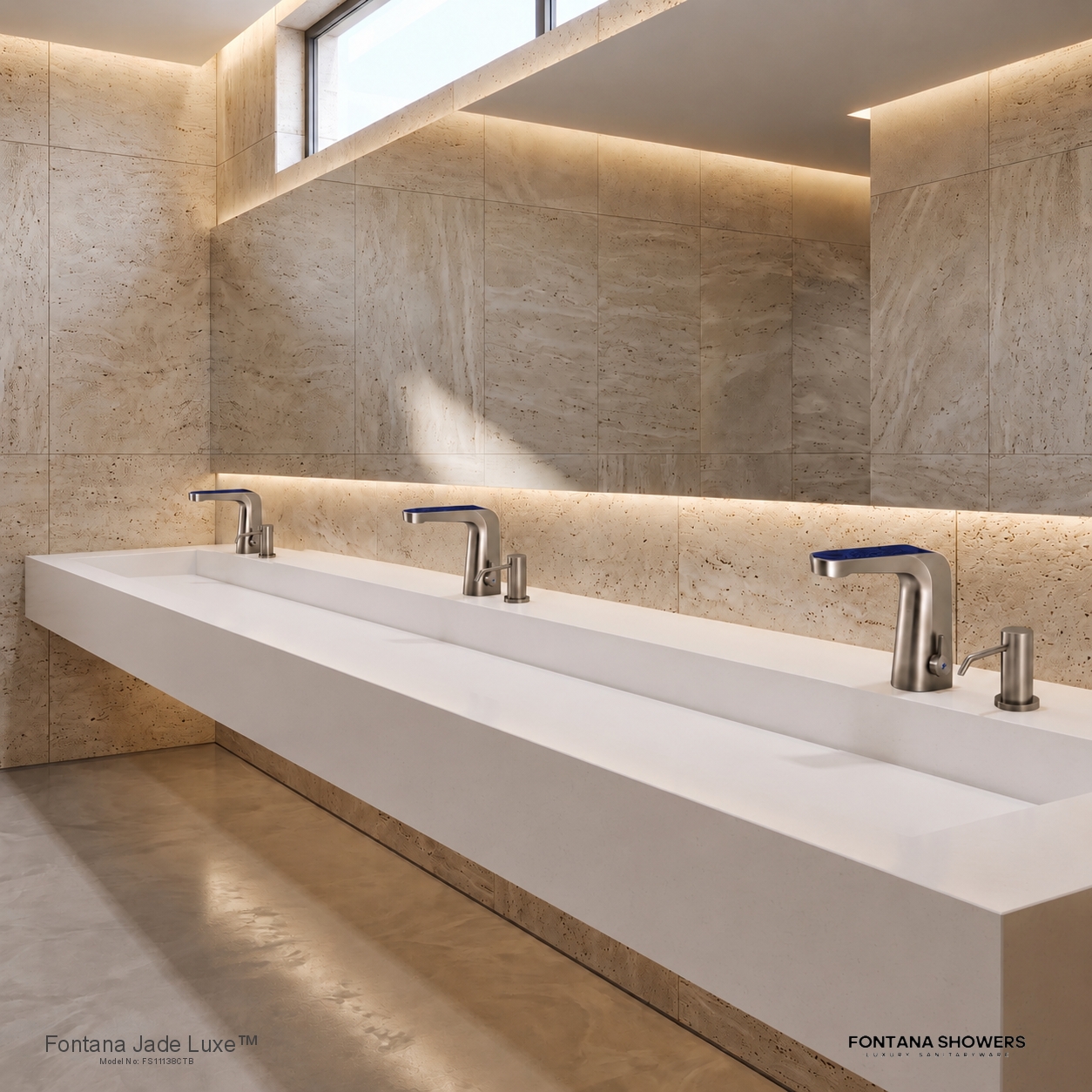 Jade Luxe Champagne Titanium and Blue Sodalite Touchless Faucet and Dispenser Set - FS11138CTB