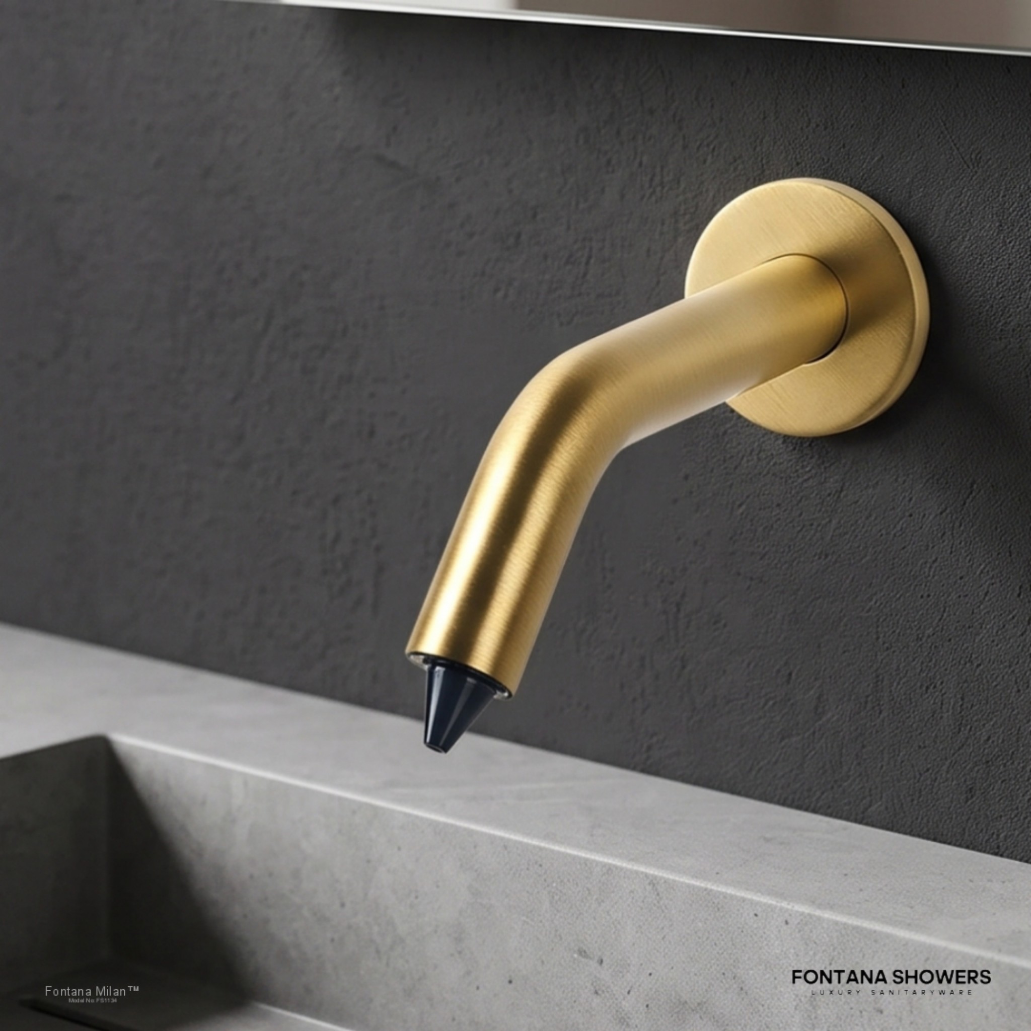 Fontana Carpi Brushed Gold Wall Mount Commercial Automatic Touchless Soap Dispenser