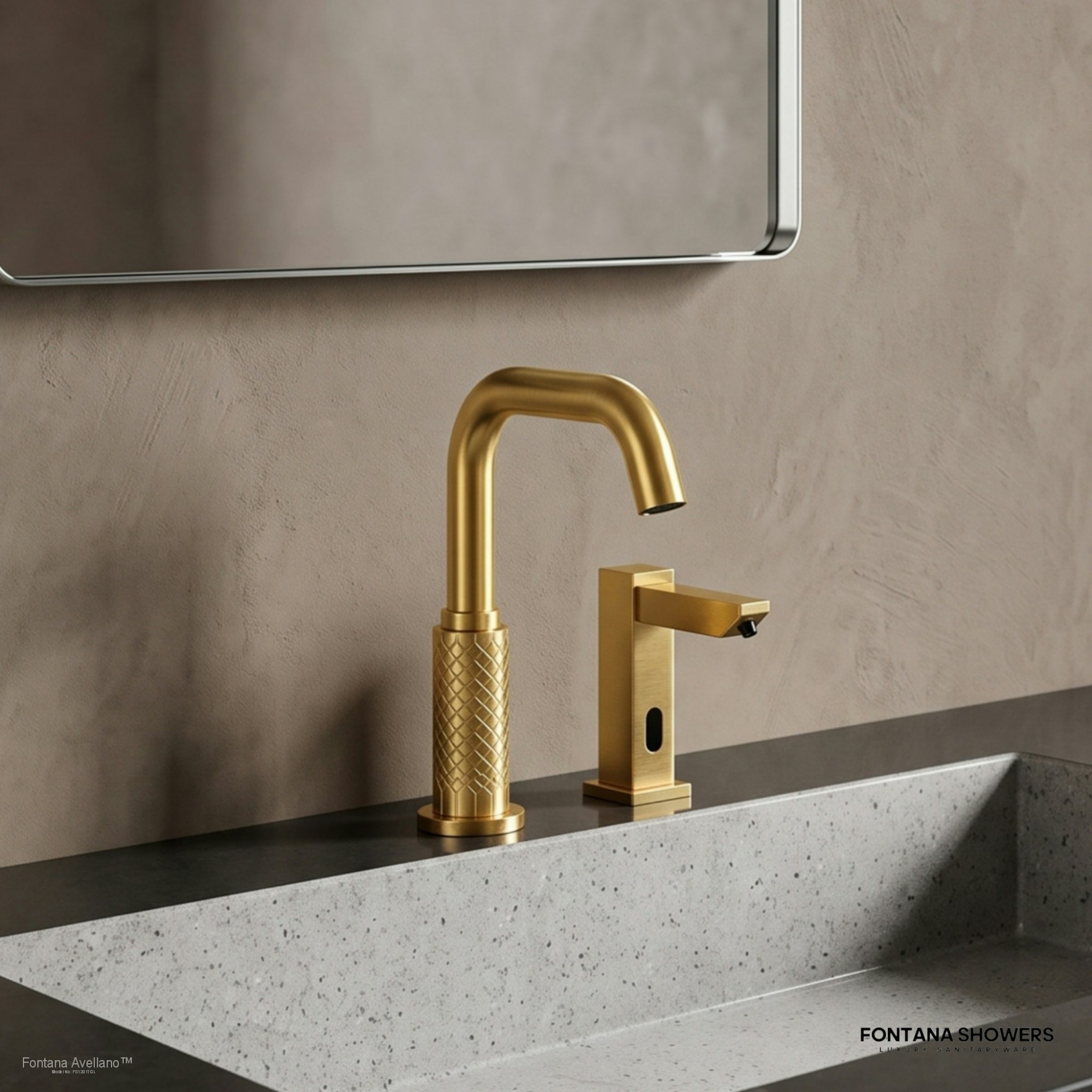 Fontana FS12017 Gold Touchless Faucet & Soap Dispenser Set