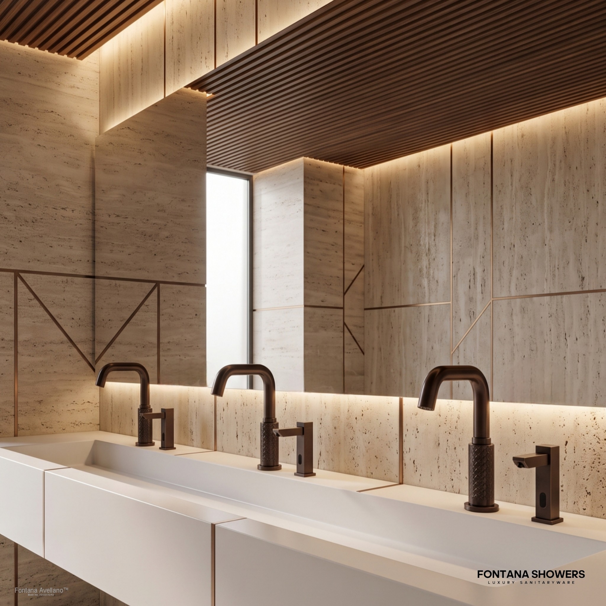 Fontana FS12017 Oil Rubbed Bronze Touchless Faucet & Soap Dispenser Set
