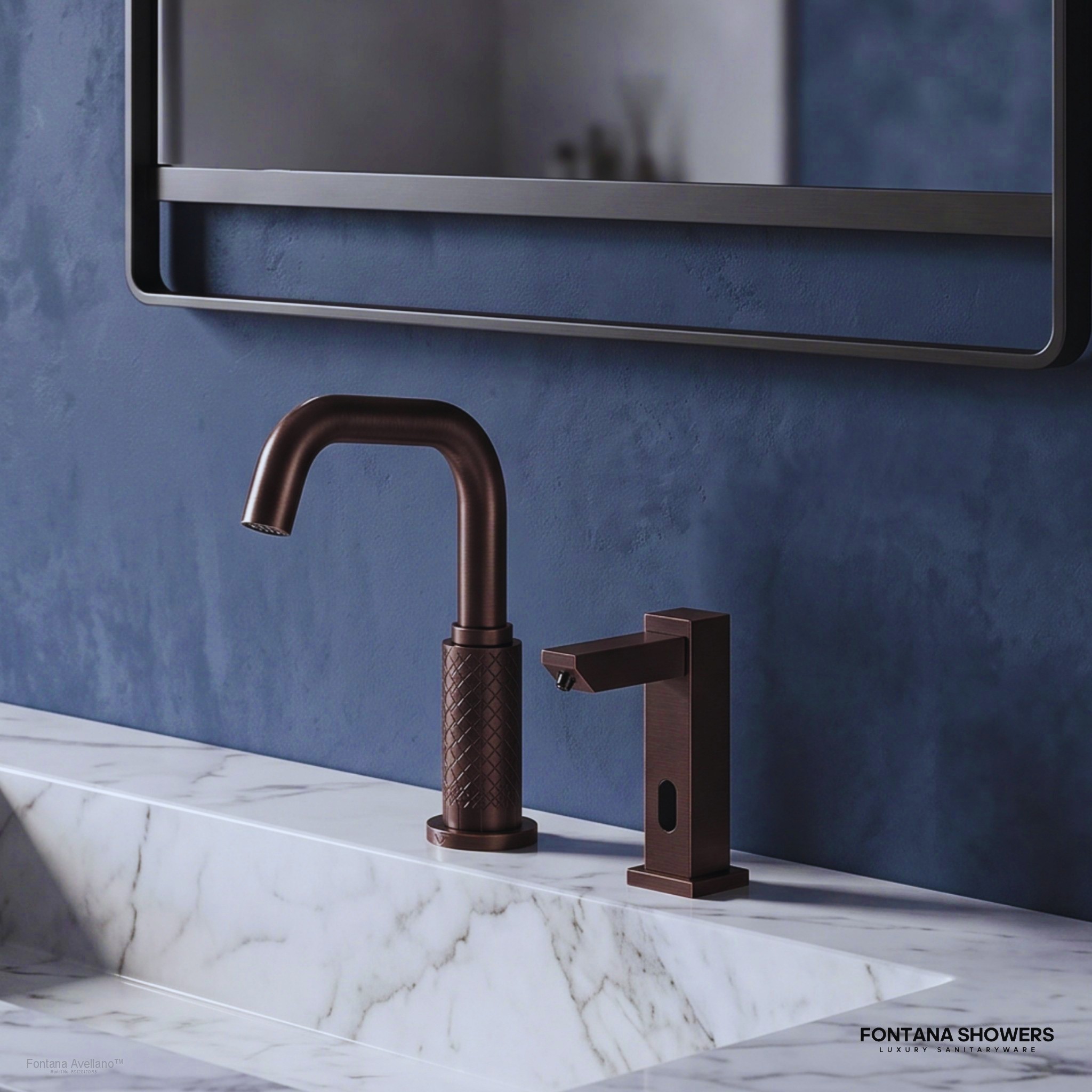 Fontana FS12017 Oil Rubbed Bronze Touchless Faucet & Soap Dispenser Set
