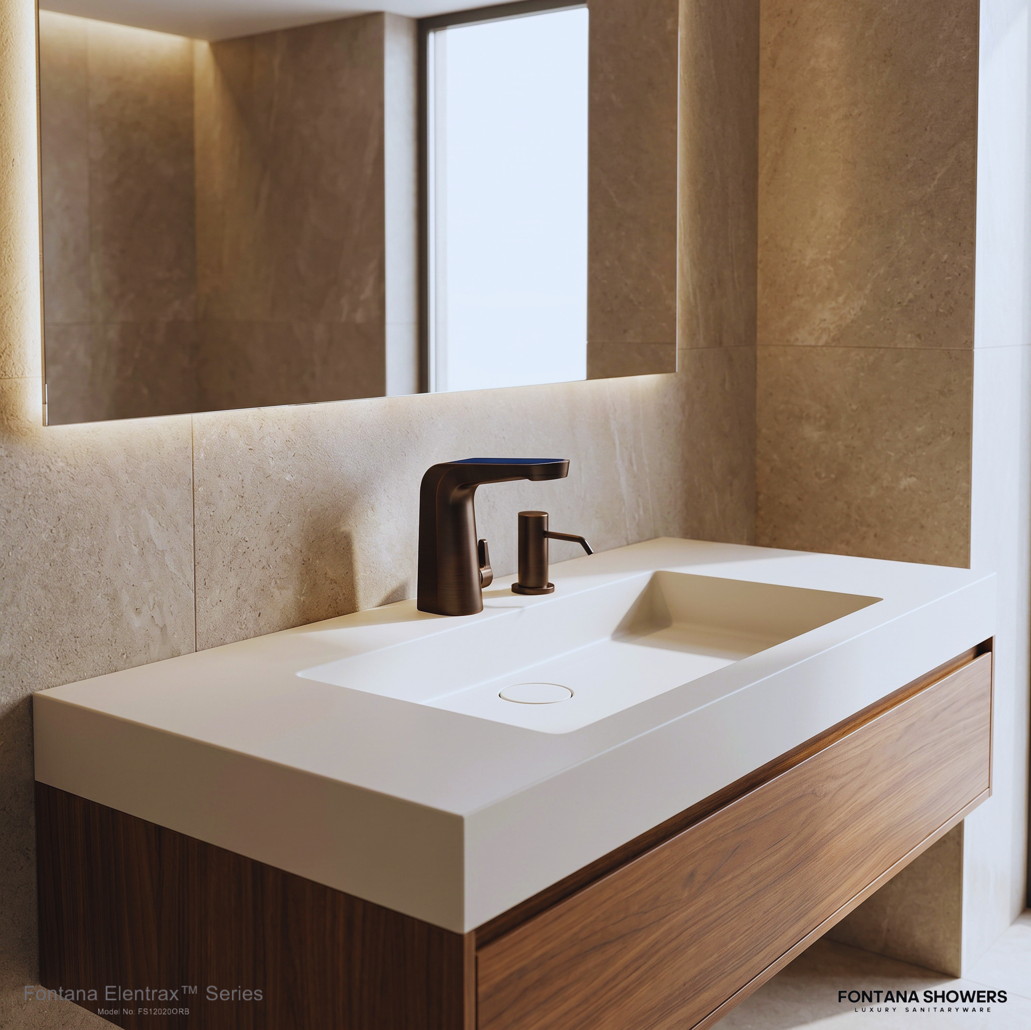 Fontana Elentrax Series Oil-Rubbed Bronze Sensor Activated Faucet & Soap Dispenser Pair