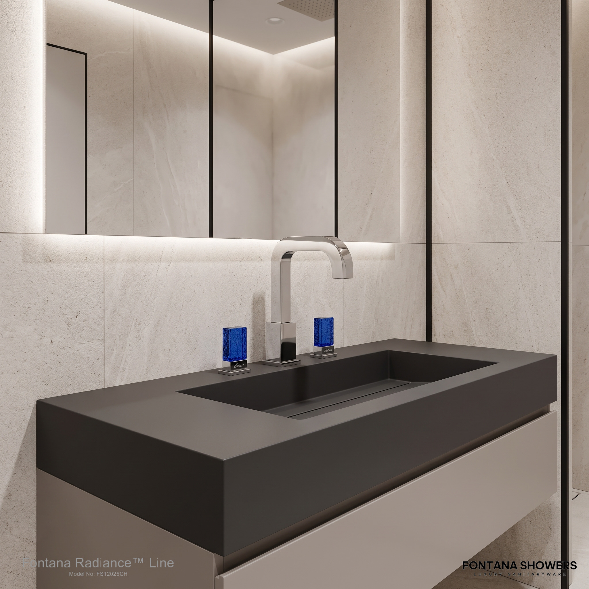 Fontana FS12025CH Chrome Luxury Bathroom Basin Faucet