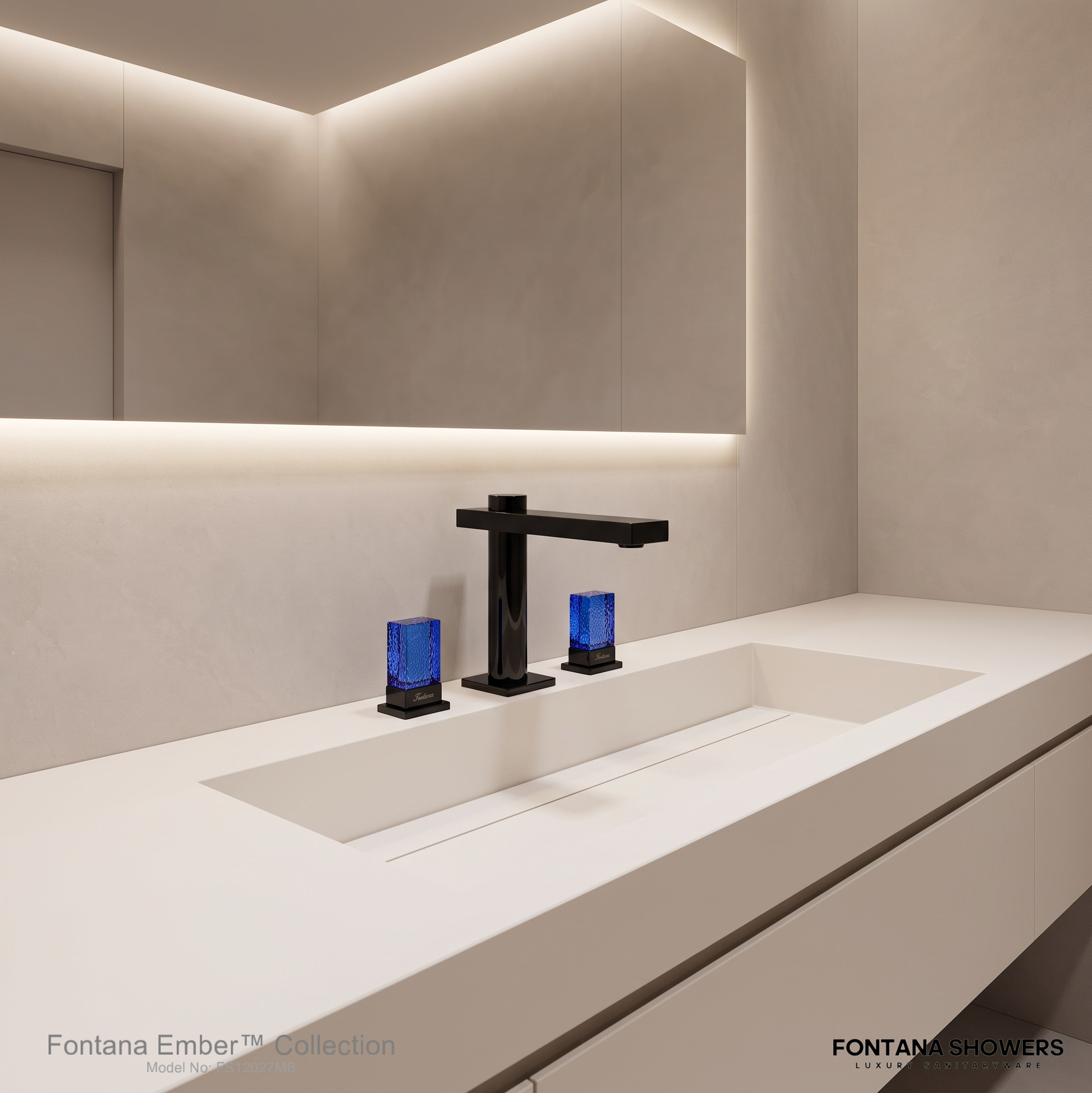 Fontana FS12027MB Matte Black Luxury Bathroom Basin Faucet